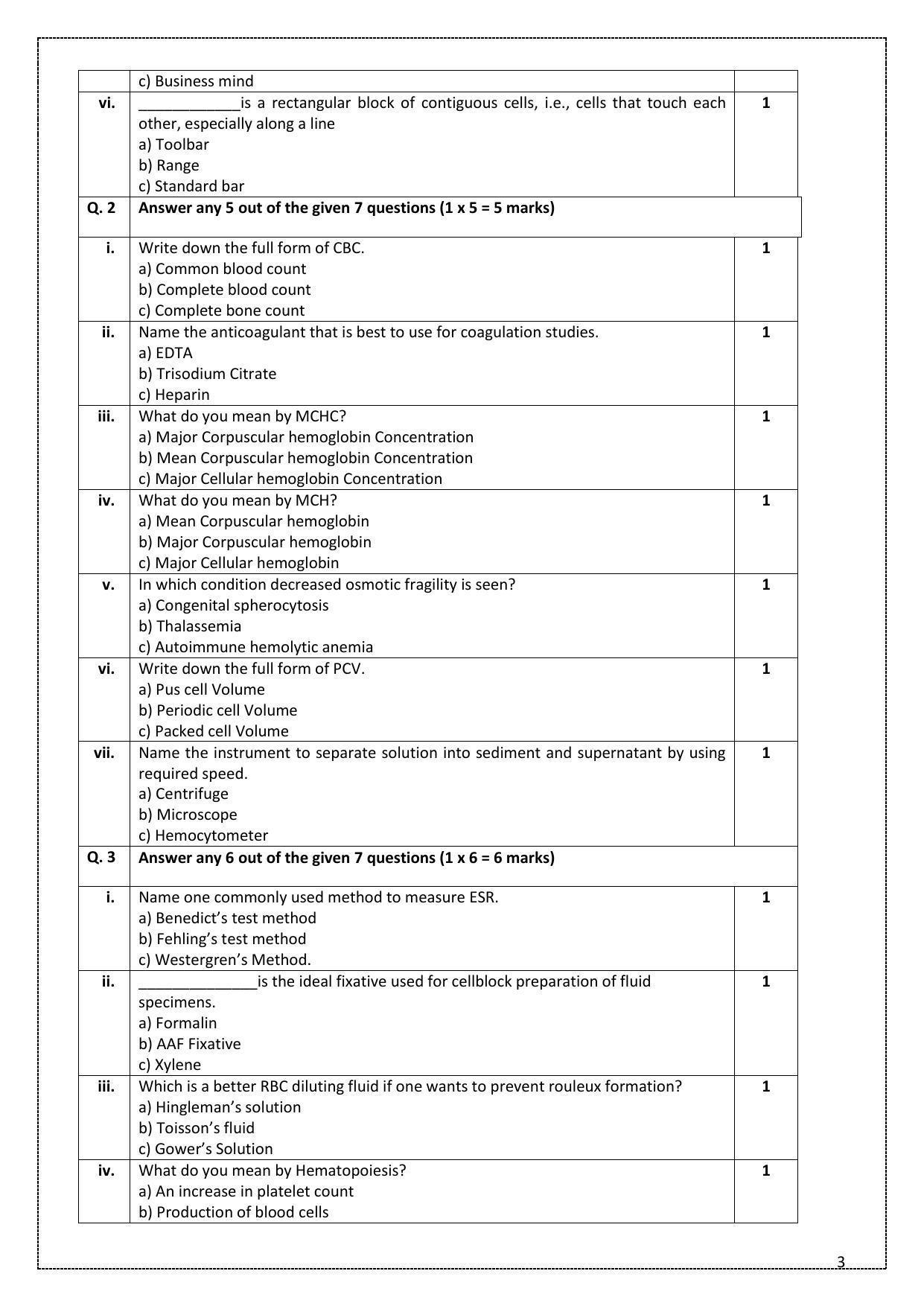 CBSE Class 10 Medical Diagnostics (Skill Education) Sample Papers 2023 - Page 3