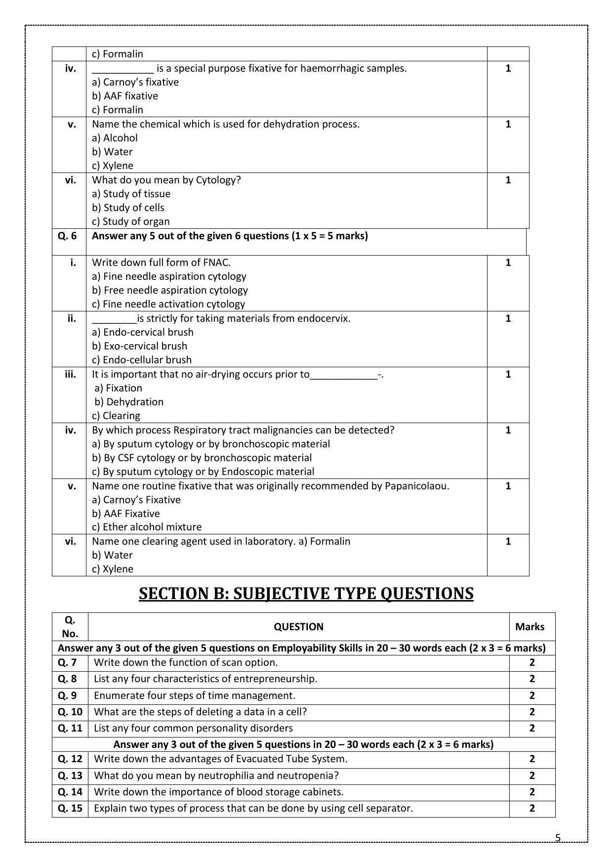 CBSE Class 10 Medical Diagnostics (Skill Education) Sample Papers 2023 - Page 5
