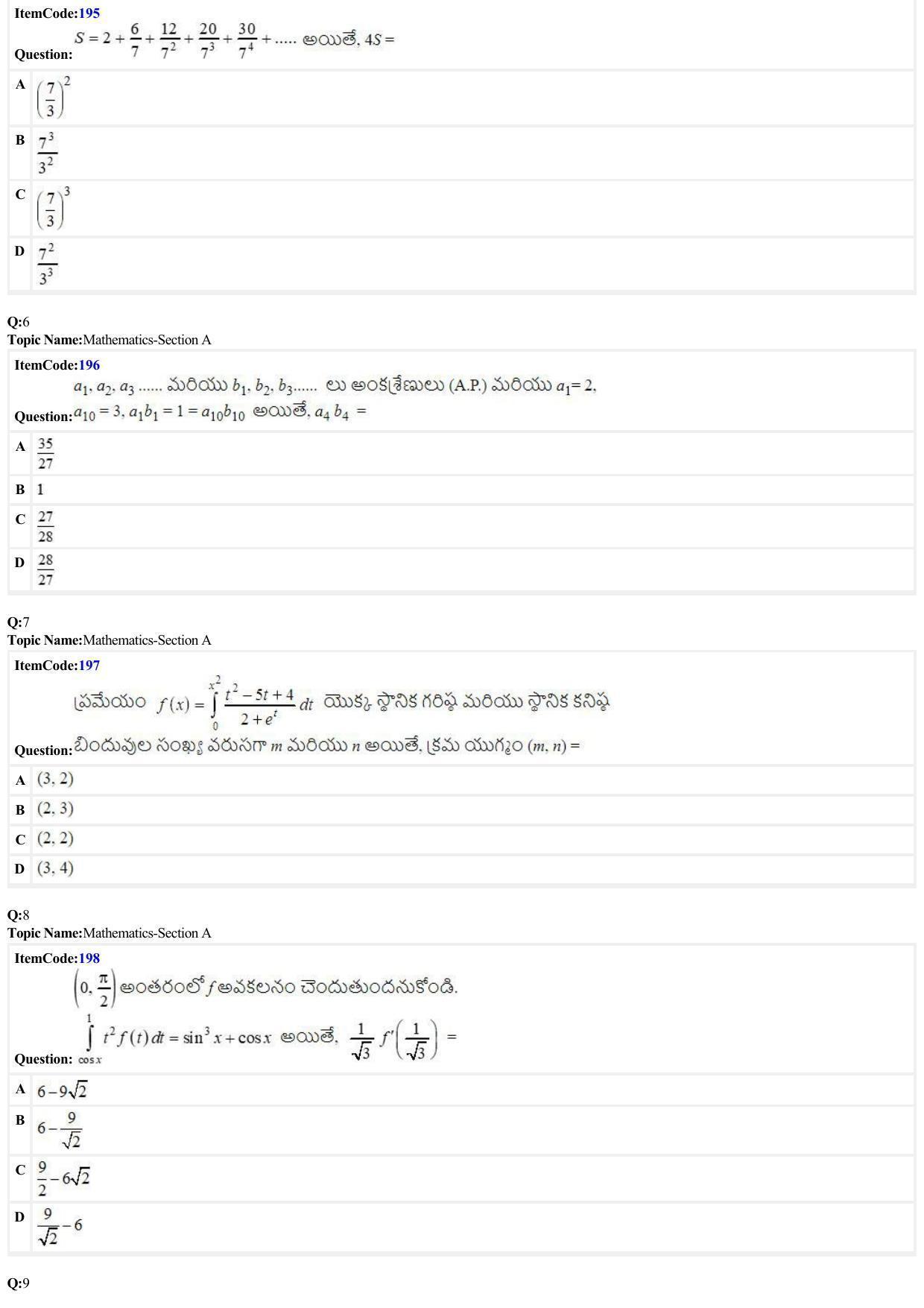 JEE Mains 2022: BTech Telugu (Shift 2) 27-06-2022 Question Paper - Page 2
