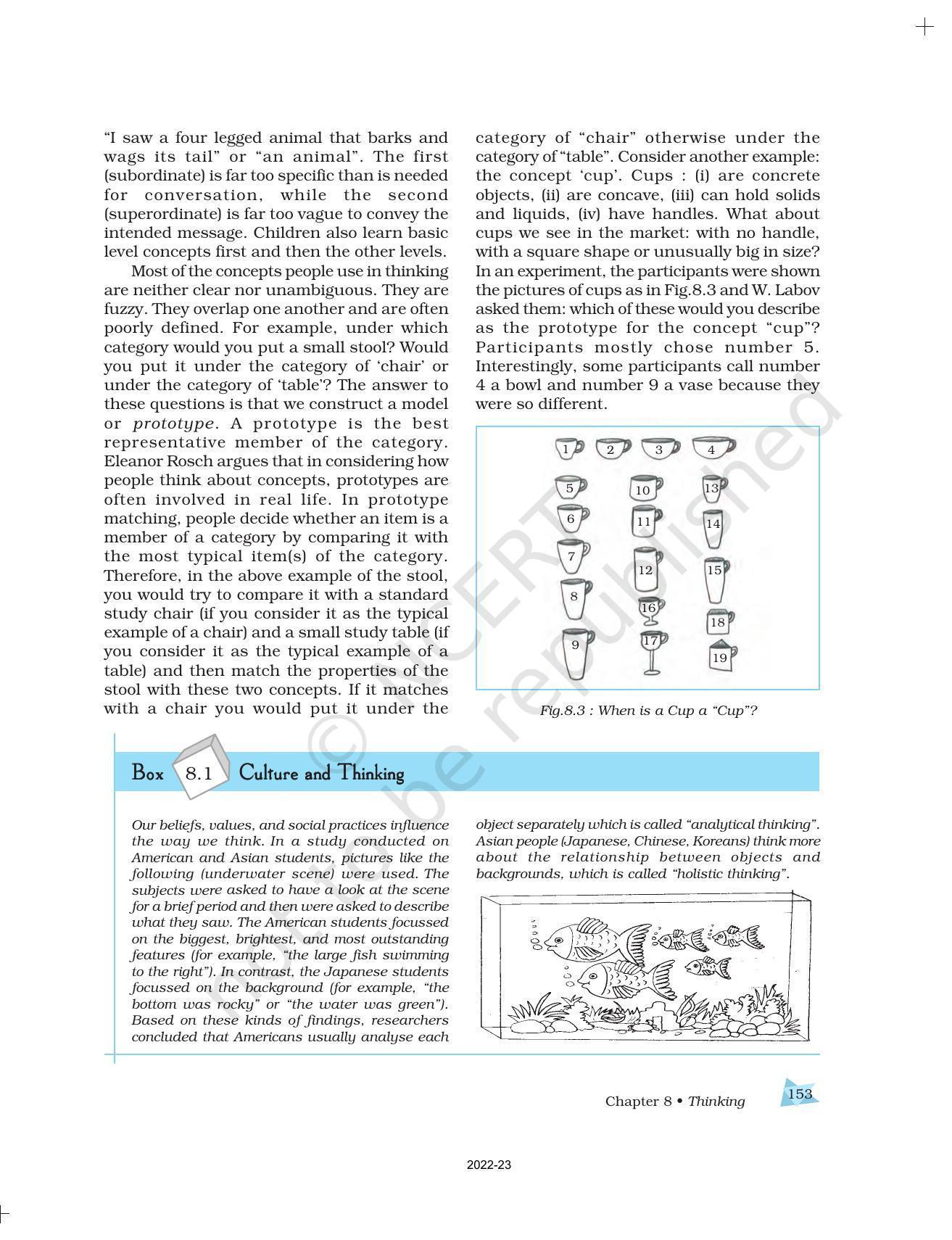 Ncert Book For Class 11 Psychology Chapter 8 Thinking