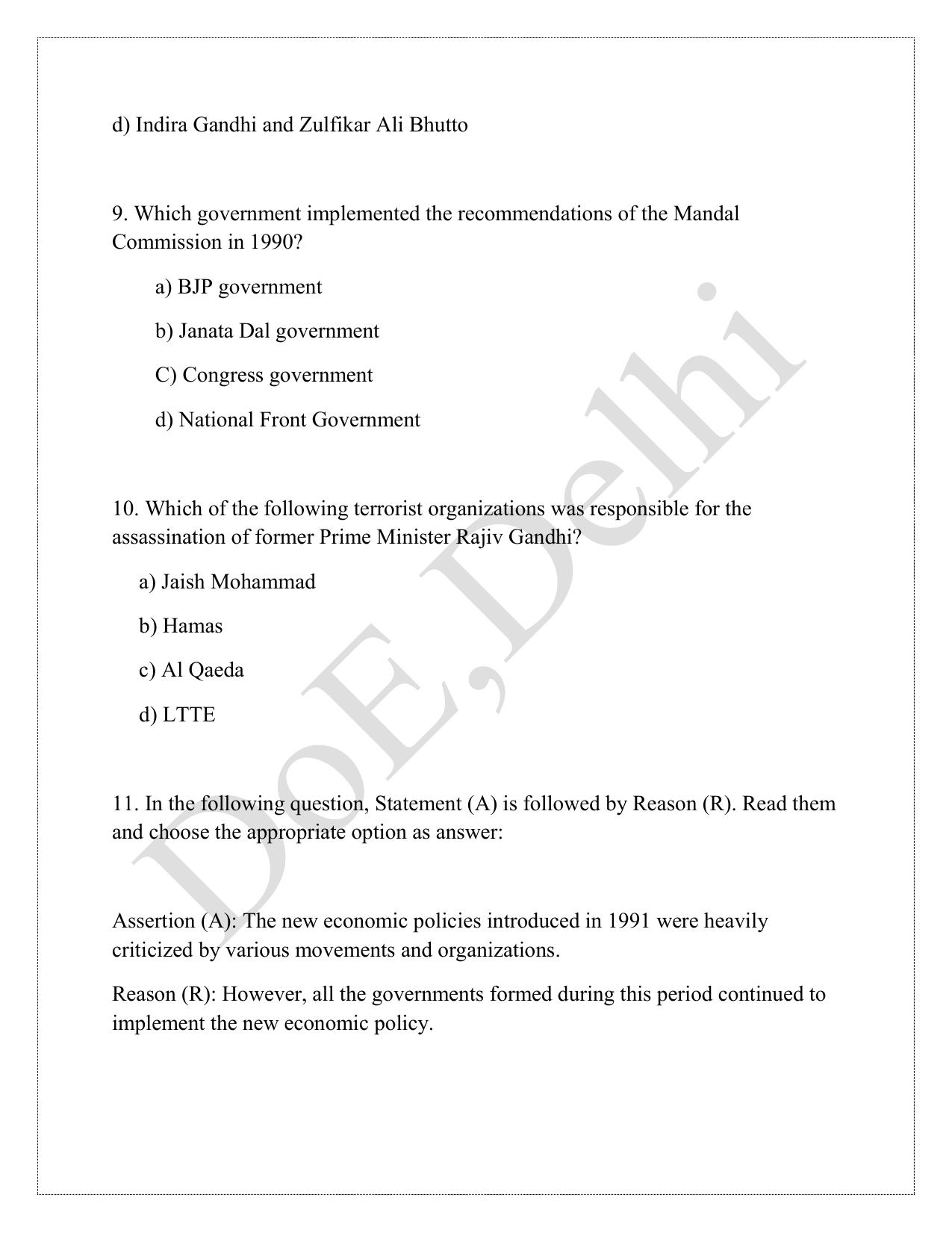 Edudel Class 12 Political Science (English) Practice Papers-1 (2023-24) - Page 4