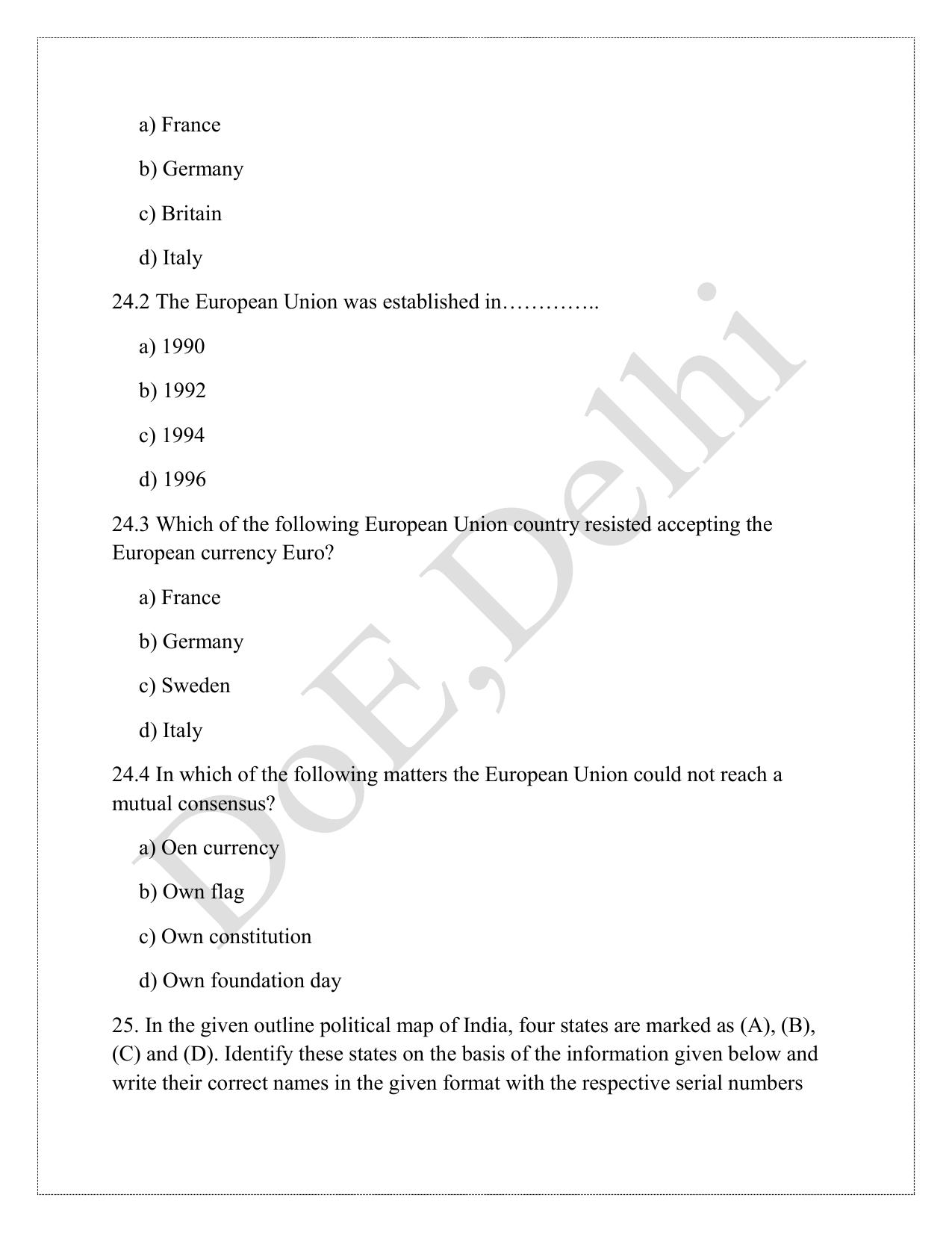 Edudel Class 12 Political Science (English) Practice Papers-1 (2023-24) - Page 7