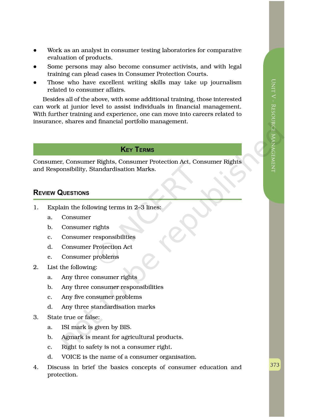 NCERT Book for Class 12 Home Science (Part -II) Chapter 20 Consumer Education and Protection - Page 13
