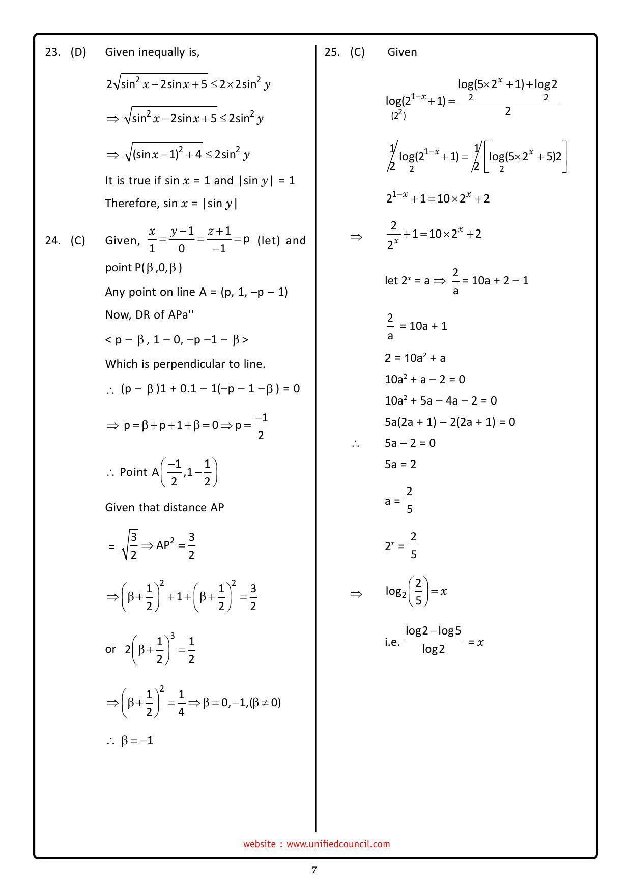 NSTSE 2023 Class 11 PCM Answer Key (Paper Code 489) - Page 7