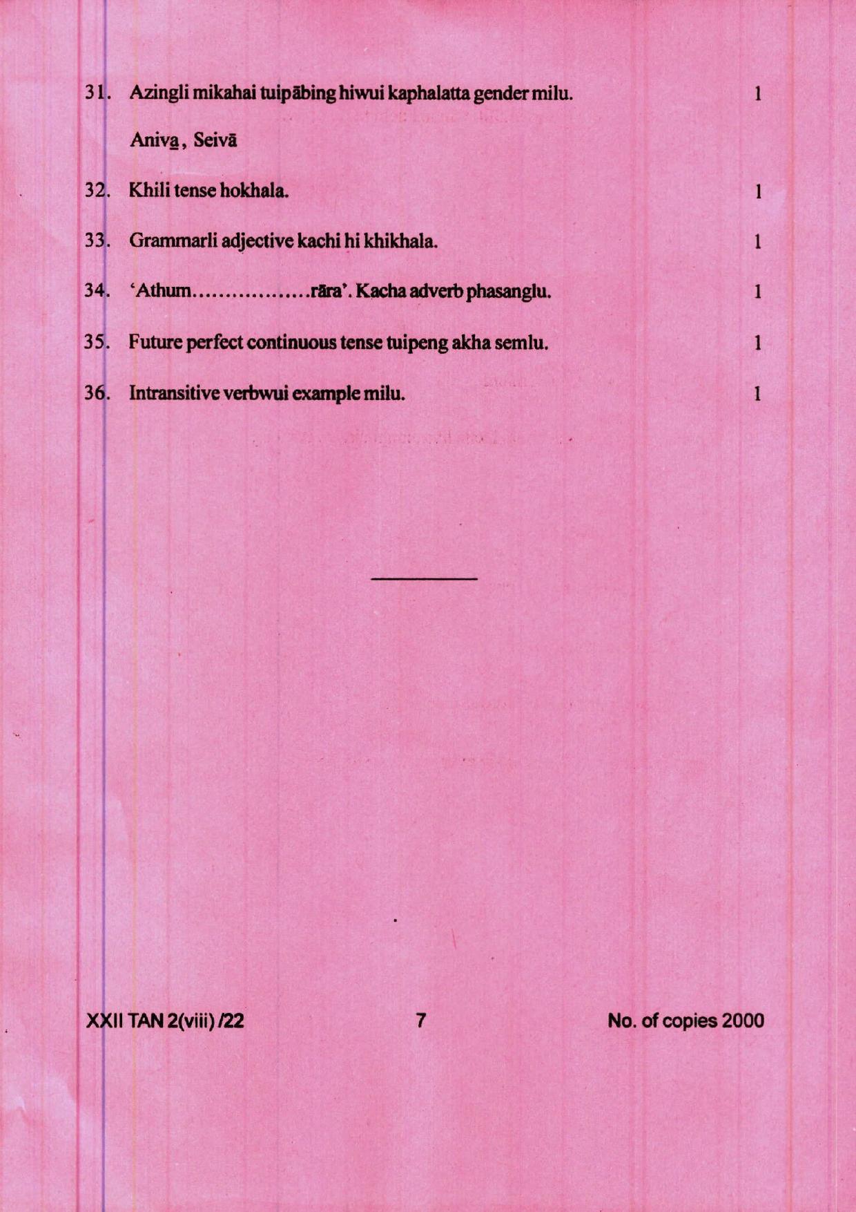 COHSEM 12th Question Papers 2022 Tangkhul (M.I.L.) - Page 7
