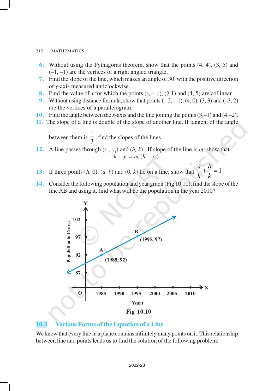 NCERT Book for Class 11 Maths Chapter 10 Straight Lines - Page 10