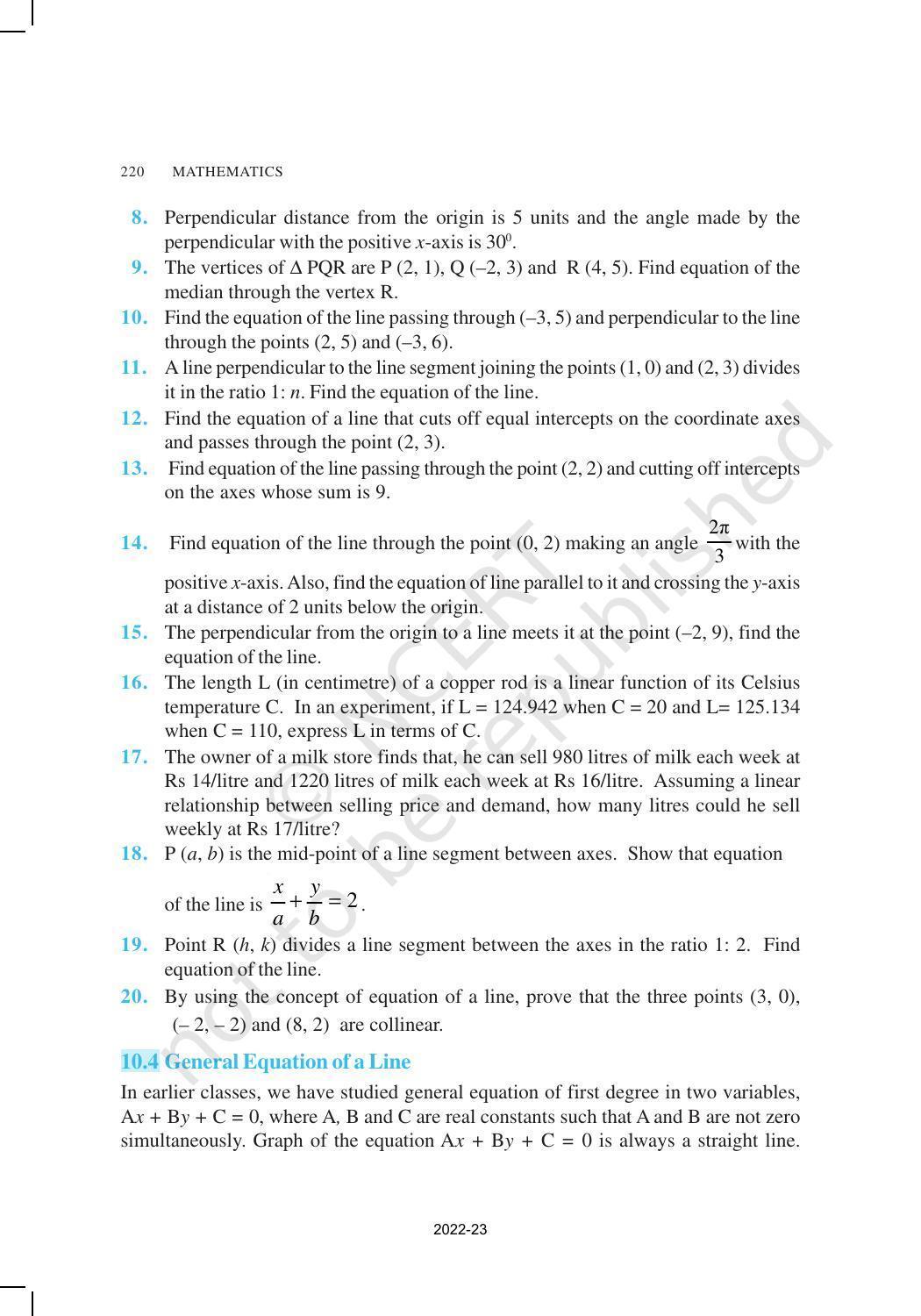 NCERT Book for Class 11 Maths Chapter 10 Straight Lines - Page 18