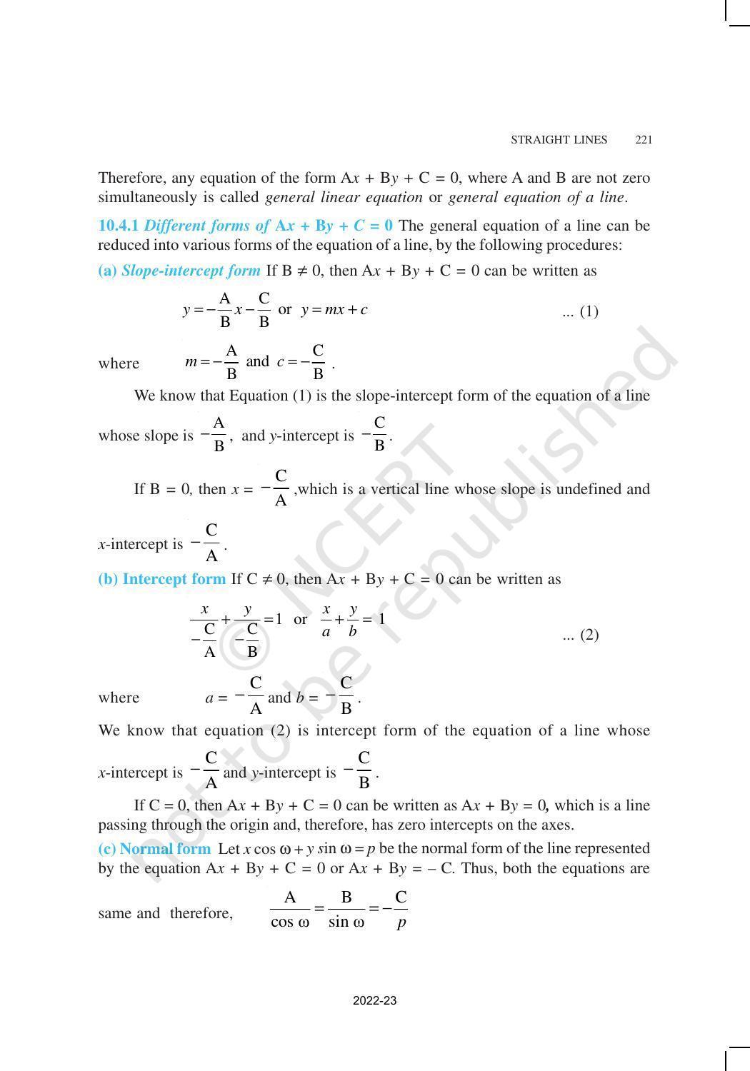 NCERT Book for Class 11 Maths Chapter 10 Straight Lines - Page 19