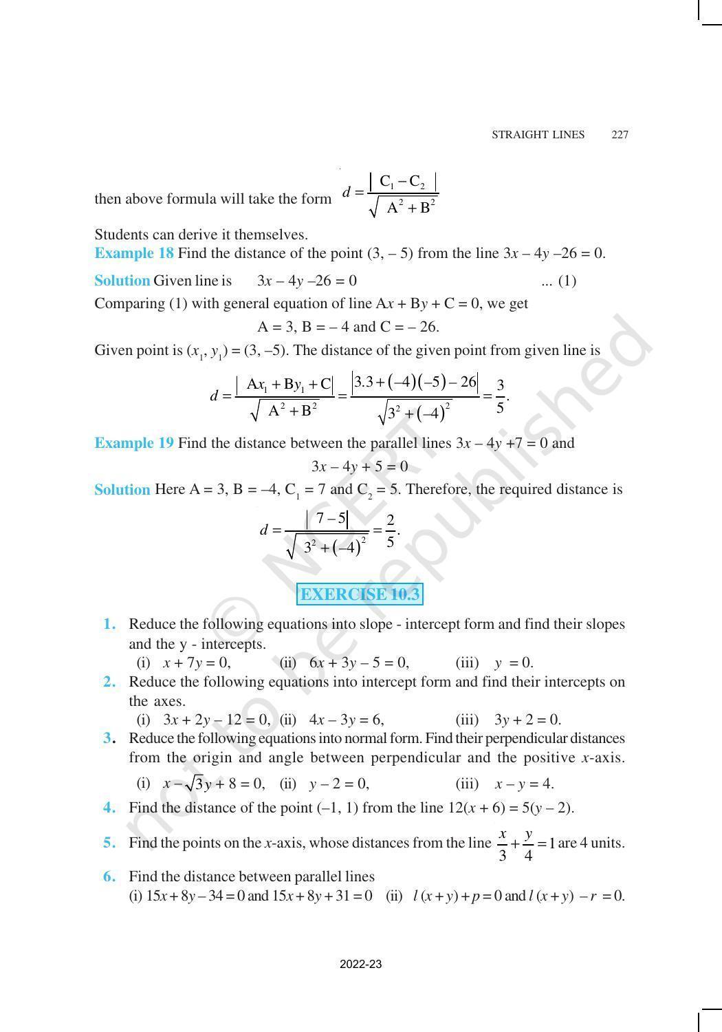 NCERT Book for Class 11 Maths Chapter 10 Straight Lines - Page 25