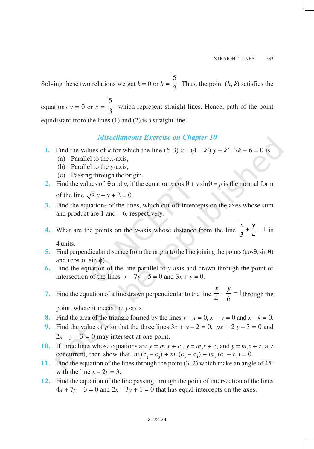 NCERT Book for Class 11 Maths Chapter 10 Straight Lines - Page 31