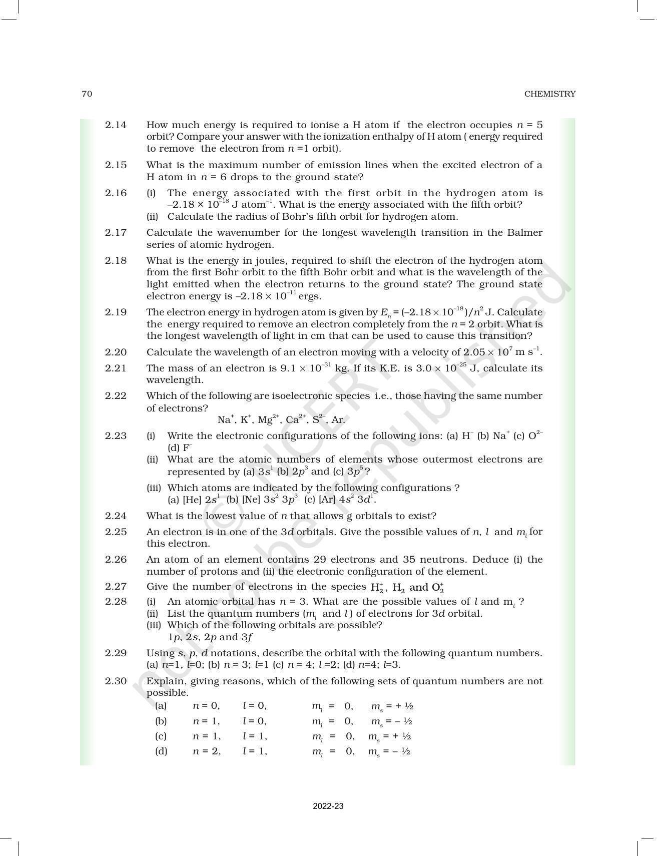 NCERT Book for Class 11 Chemistry Chapter 2 Structure of Atom - Page 42