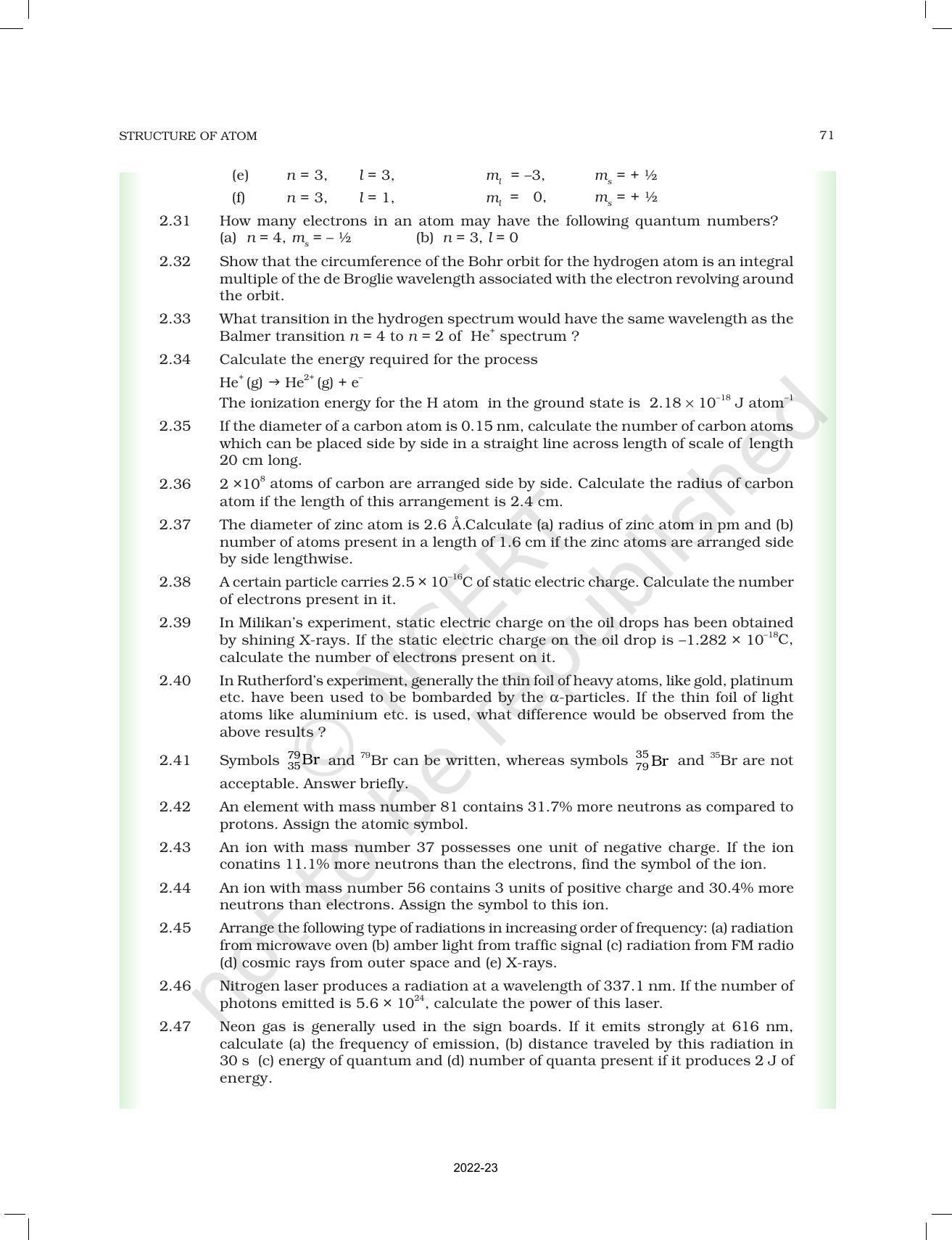 NCERT Book for Class 11 Chemistry Chapter 2 Structure of Atom - Page 43