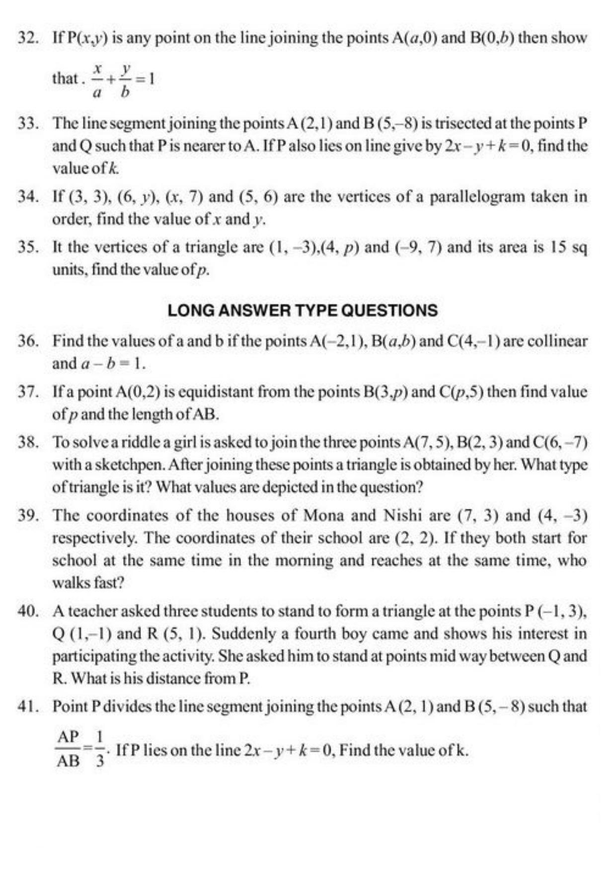Class 10 Notes, Question & Practice Paper - Mathematics (Topic 7 : Co-ordinate Geometry) - Page 7
