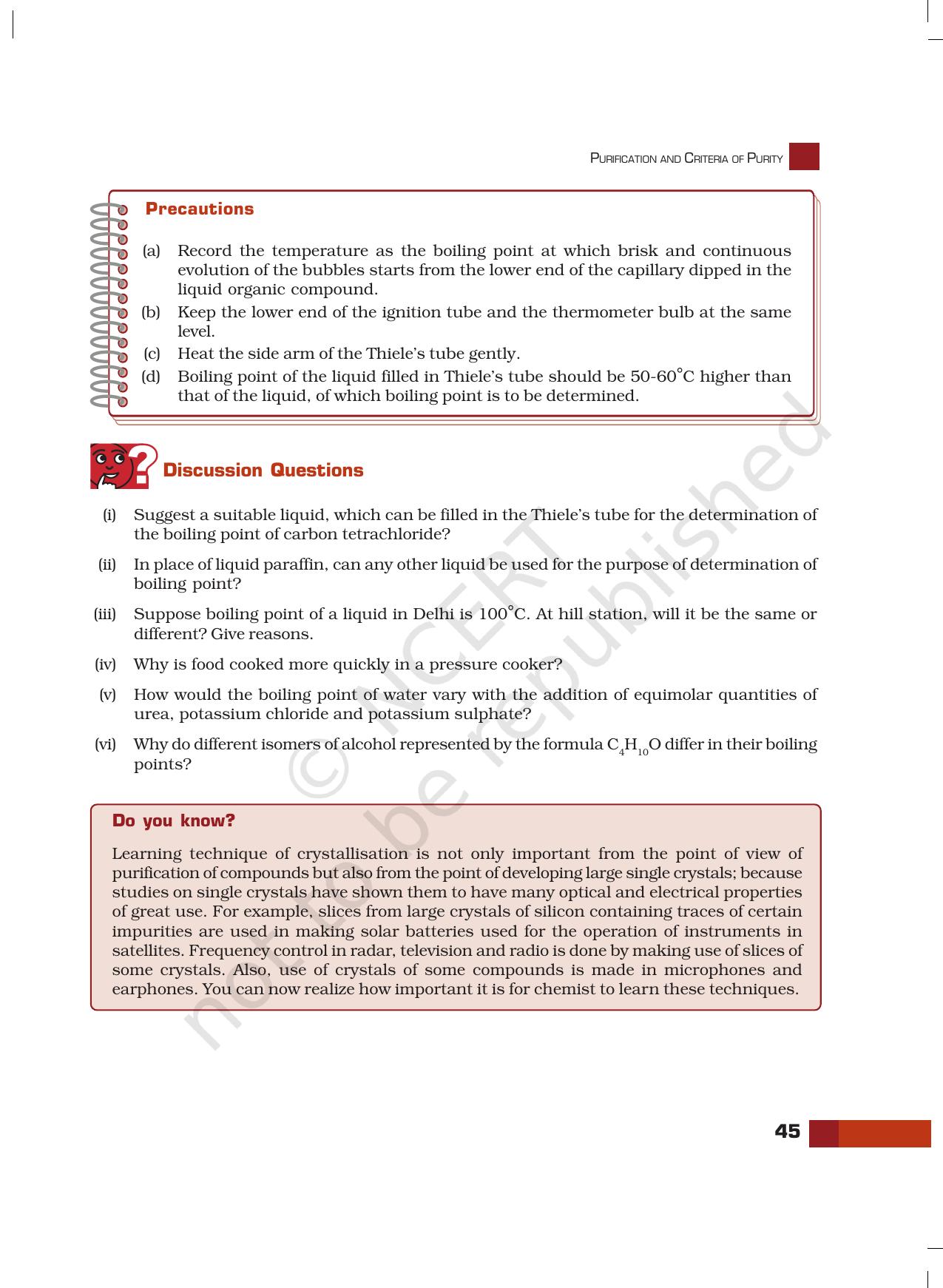 NCERT Laboratory Manuals for Class XI Chemistry - Unit 3 Purification and Criteria of Purity - Page 8