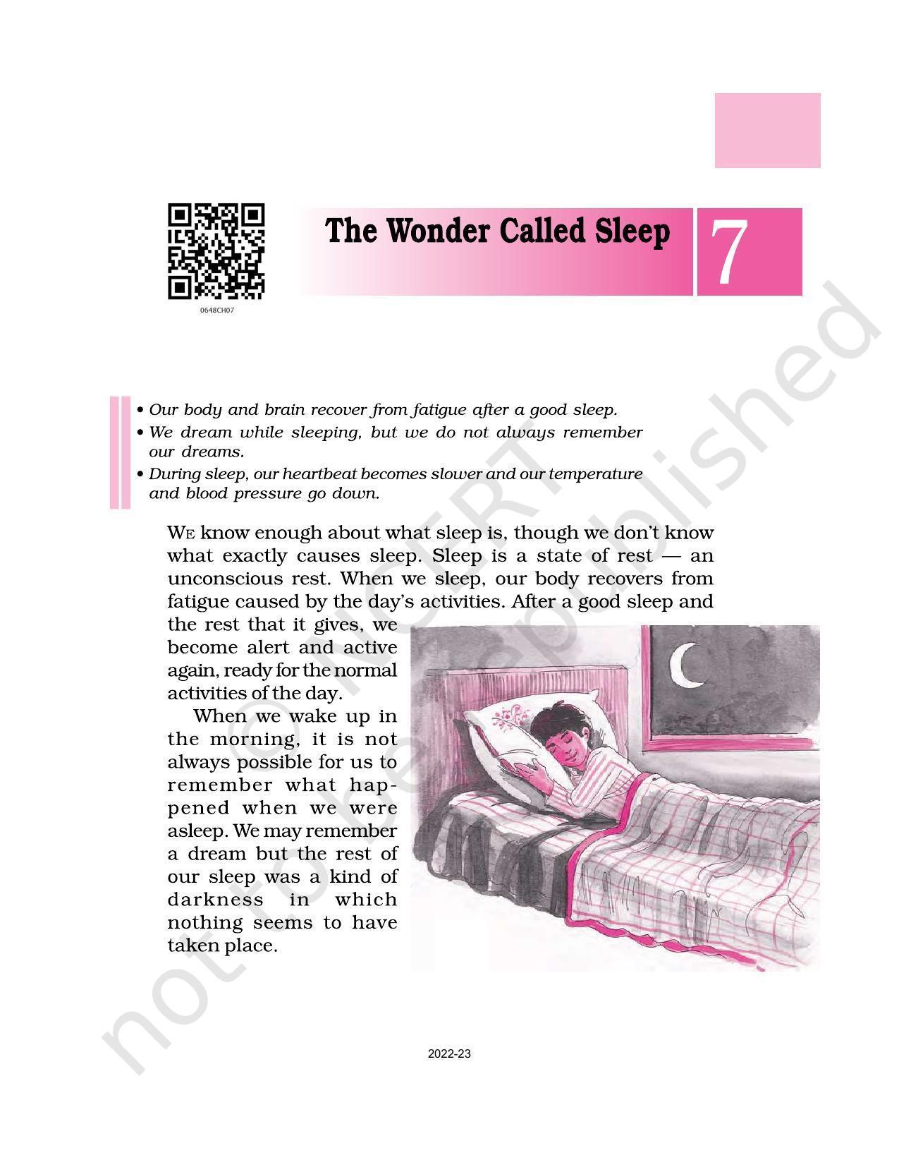 NCERT Book for Class 6 English(A Pact with the Sun) : Chapter 7-The Wonder Called Sleep - Page 1
