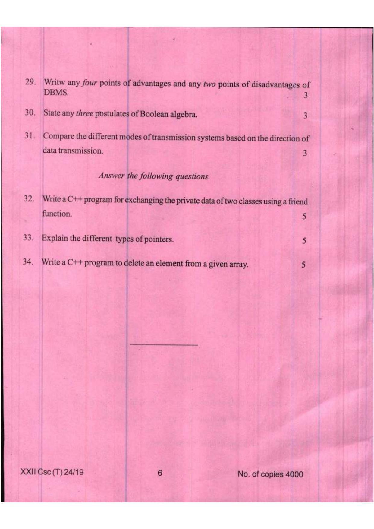 COHSEM Class 12 Computer Science 2019 Question Papers - Page 6
