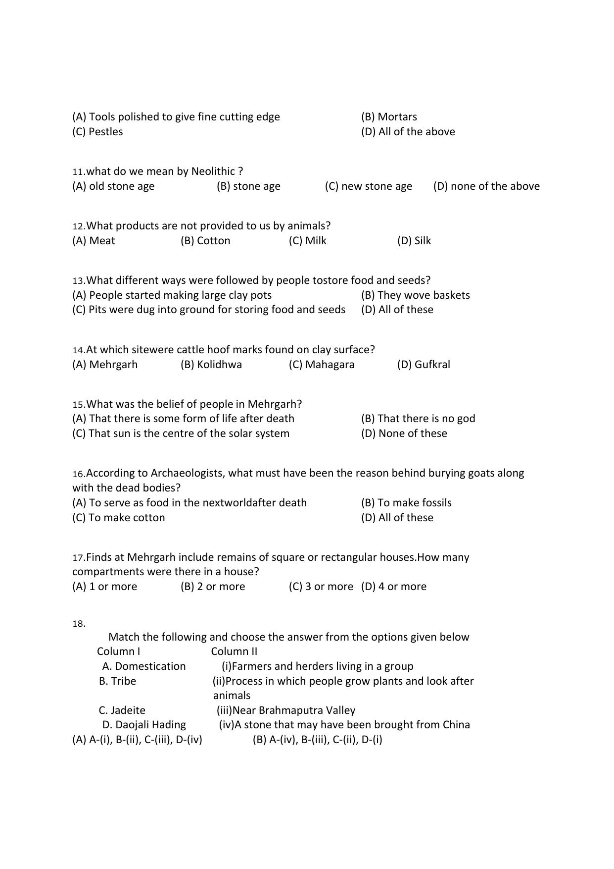 CBSE Worksheets for Class 6 Social Science Gathering to Growing Food Assignment 1 - Page 2