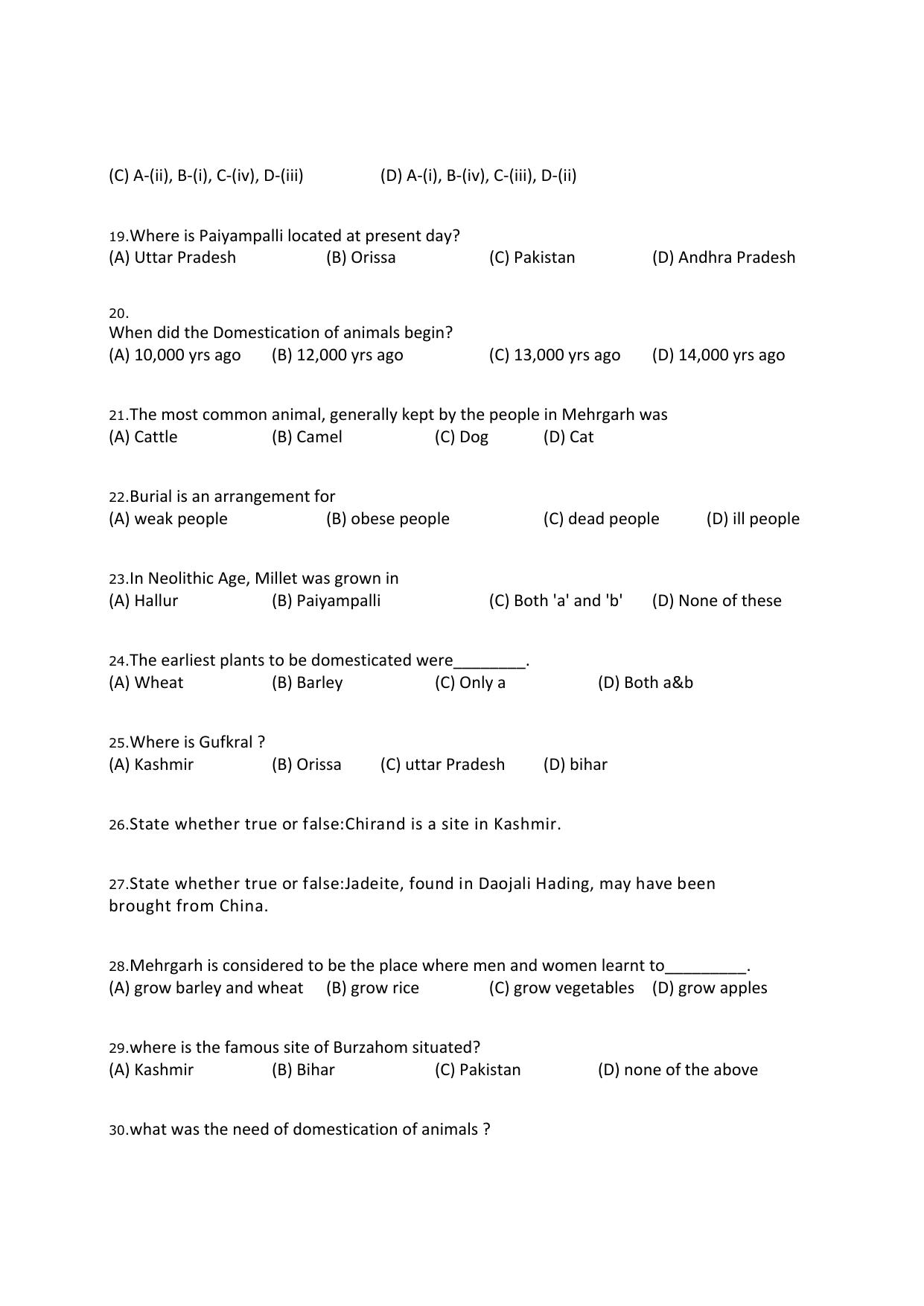 CBSE Worksheets for Class 6 Social Science Gathering to Growing Food Assignment 1 - Page 3