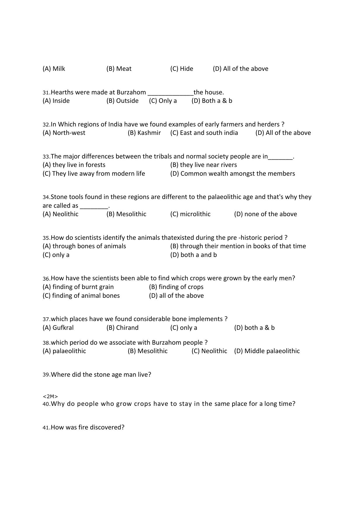 CBSE Worksheets for Class 6 Social Science Gathering to Growing Food Assignment 1 - Page 4