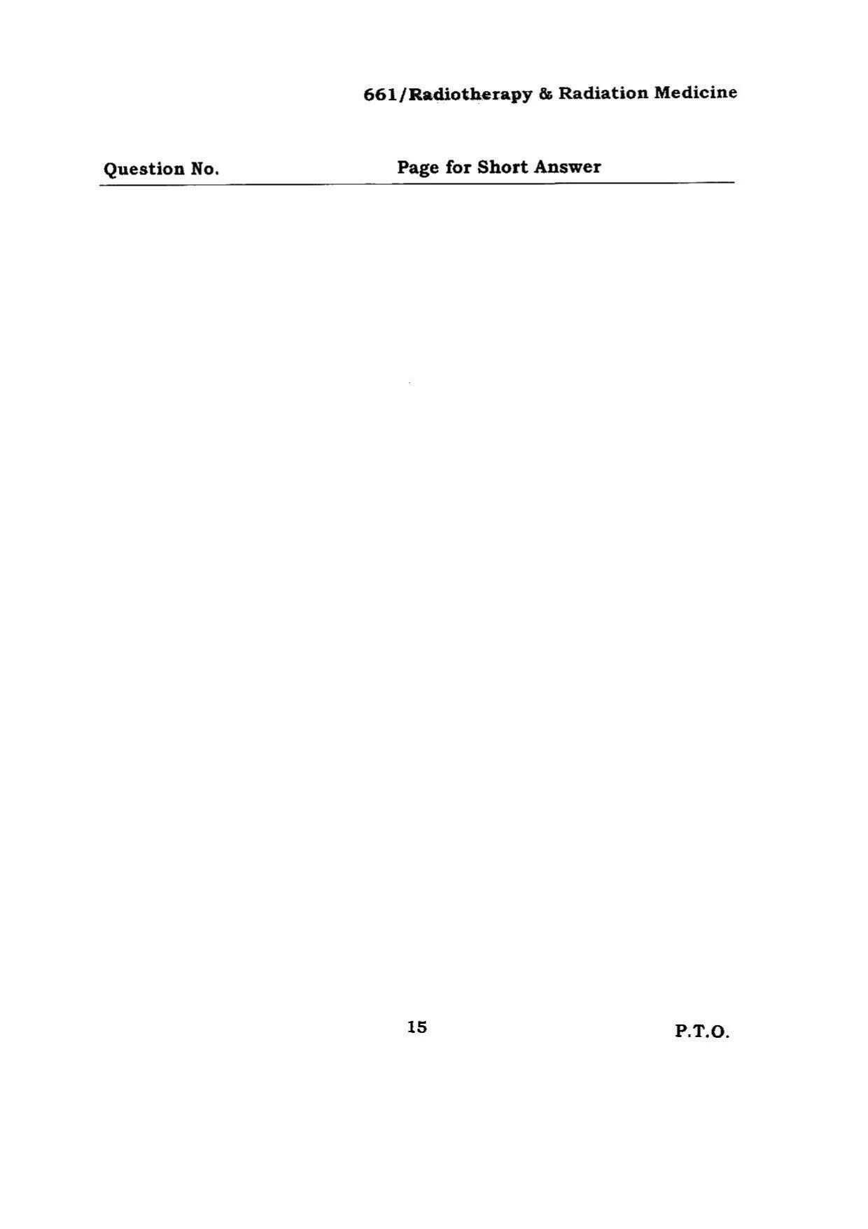 BHU RET RADIOTHERAPY& RADIATION MEDICINE 2015 Question Paper - Page 15