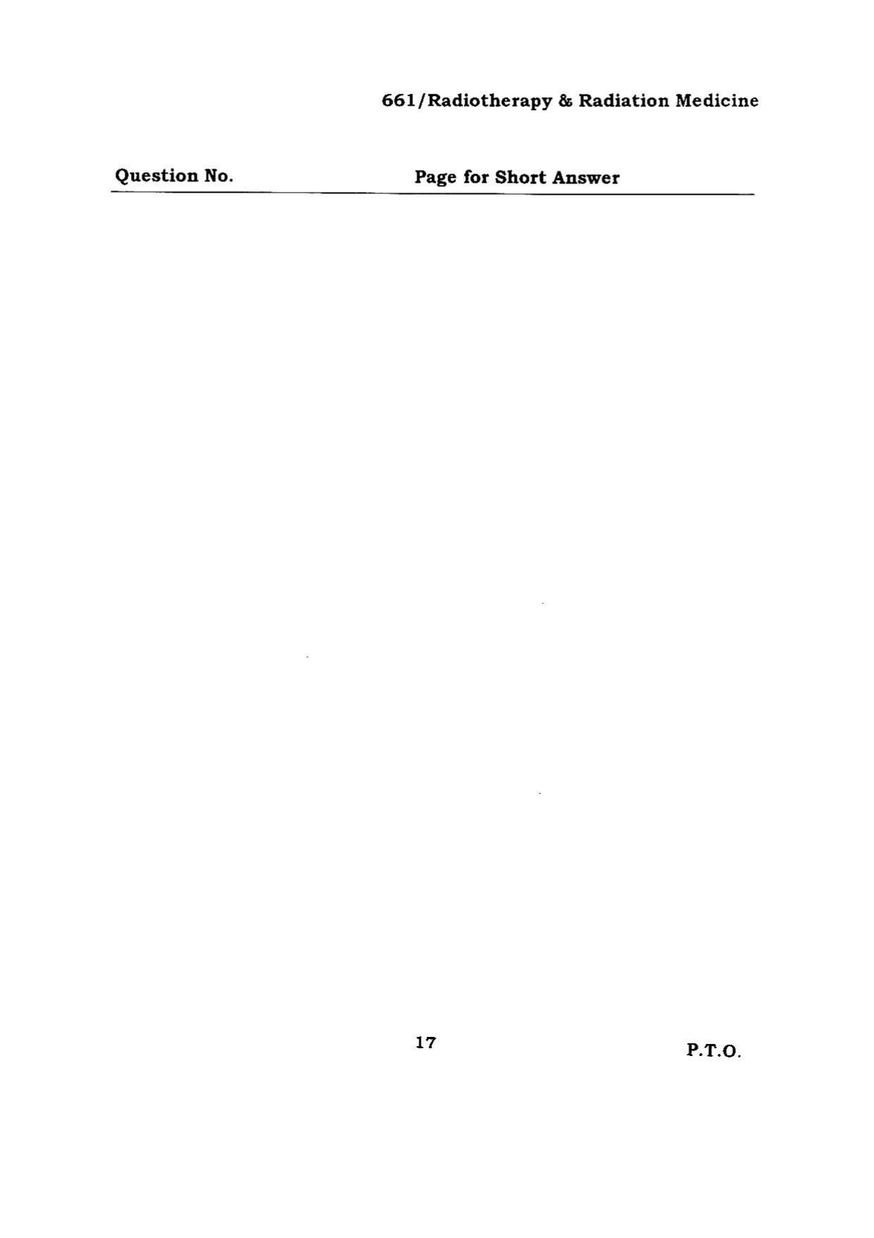 BHU RET RADIOTHERAPY& RADIATION MEDICINE 2015 Question Paper - Page 17