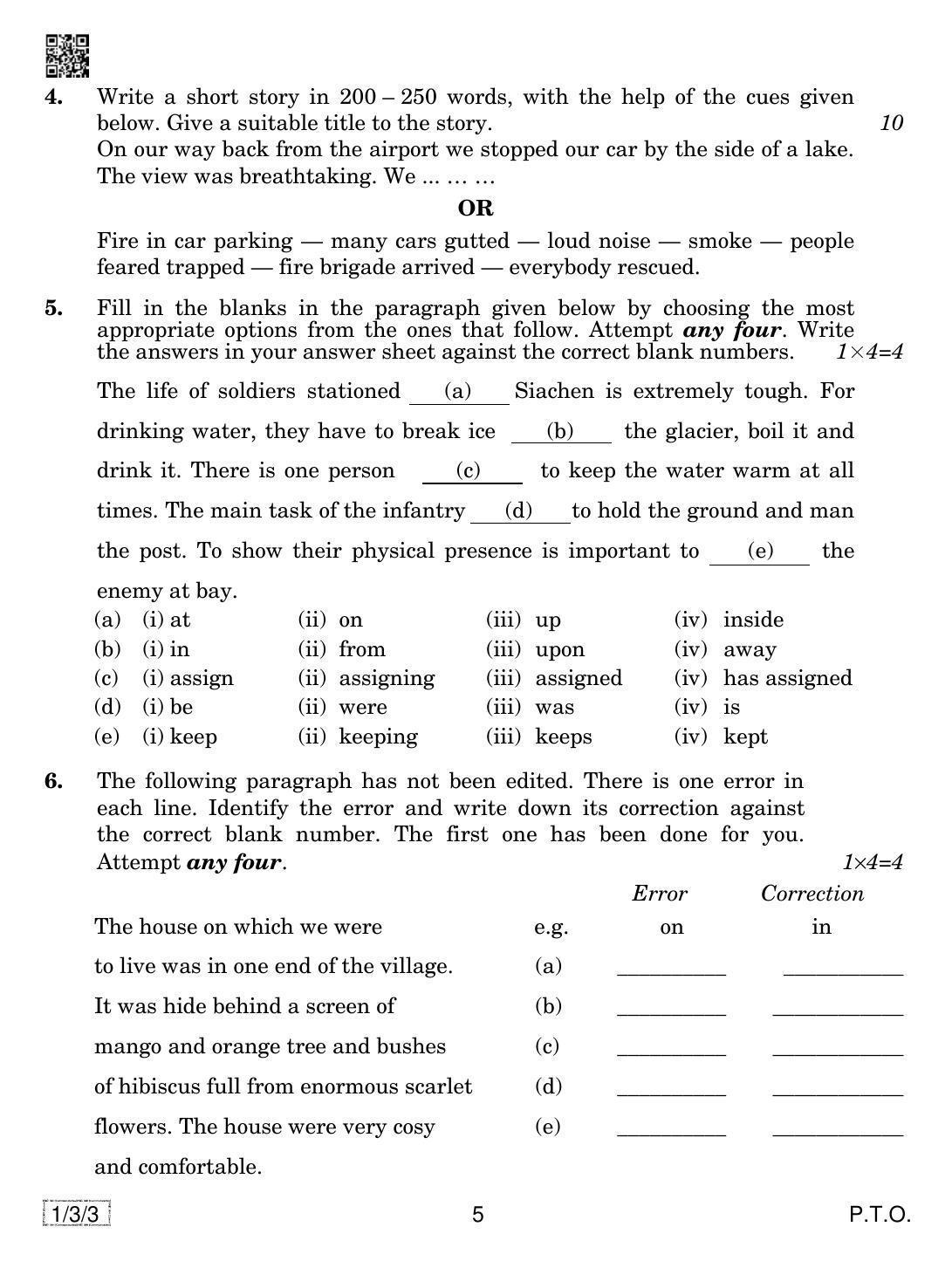 CBSE Class 10 1-3-3 ENGLISH COMMUNICATIVE 2019 Question Paper - Page 5