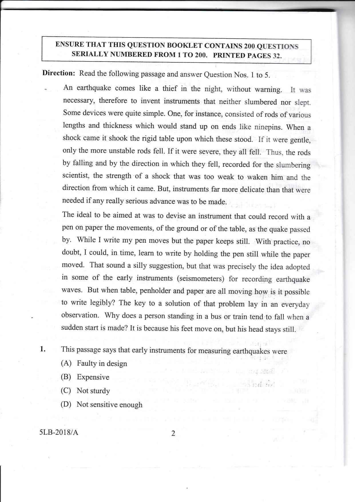 KLEE 5 Year LLB Exam 2018 Question Paper - Page 2