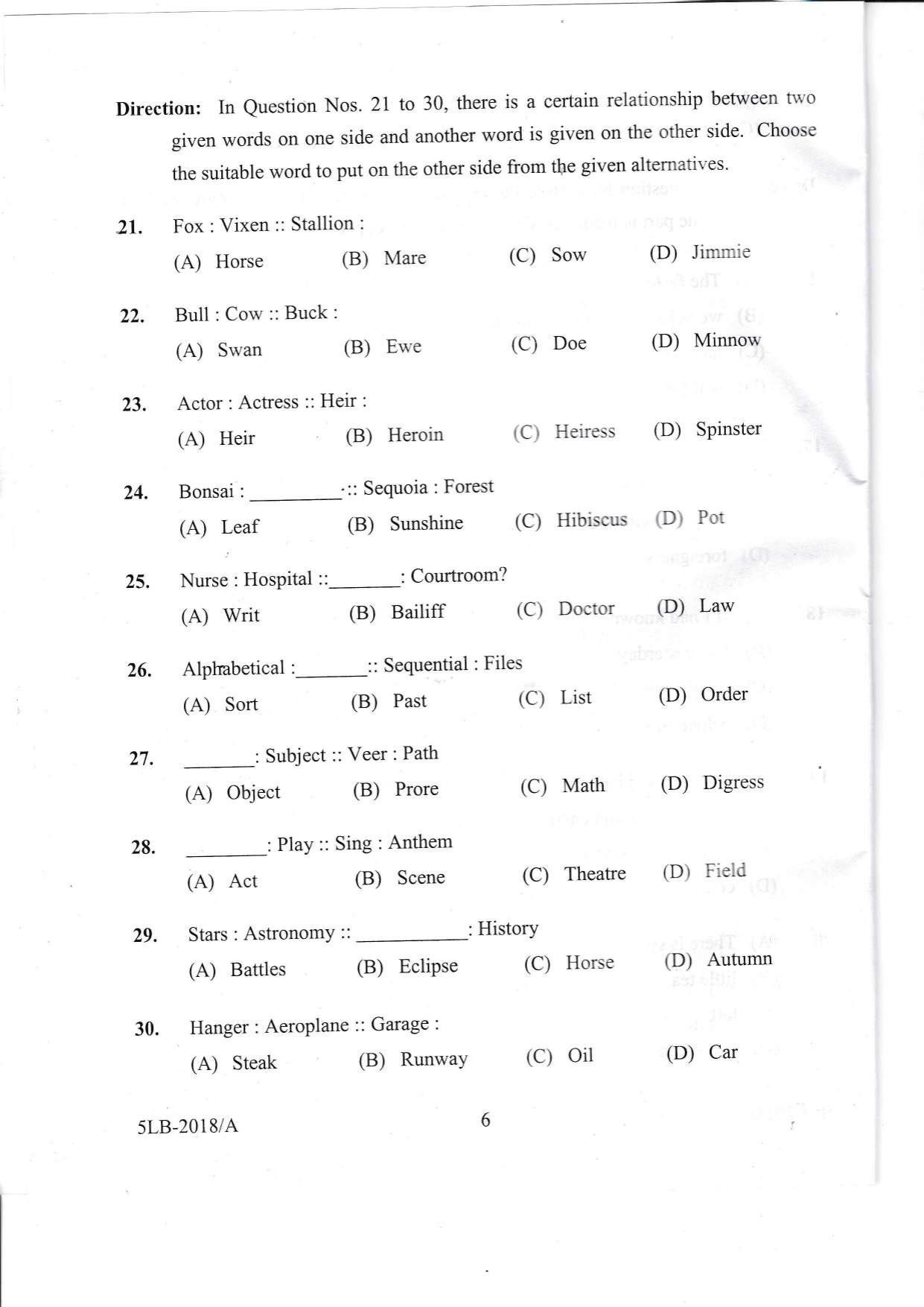 KLEE 5 Year LLB Exam 2018 Question Paper - Page 6