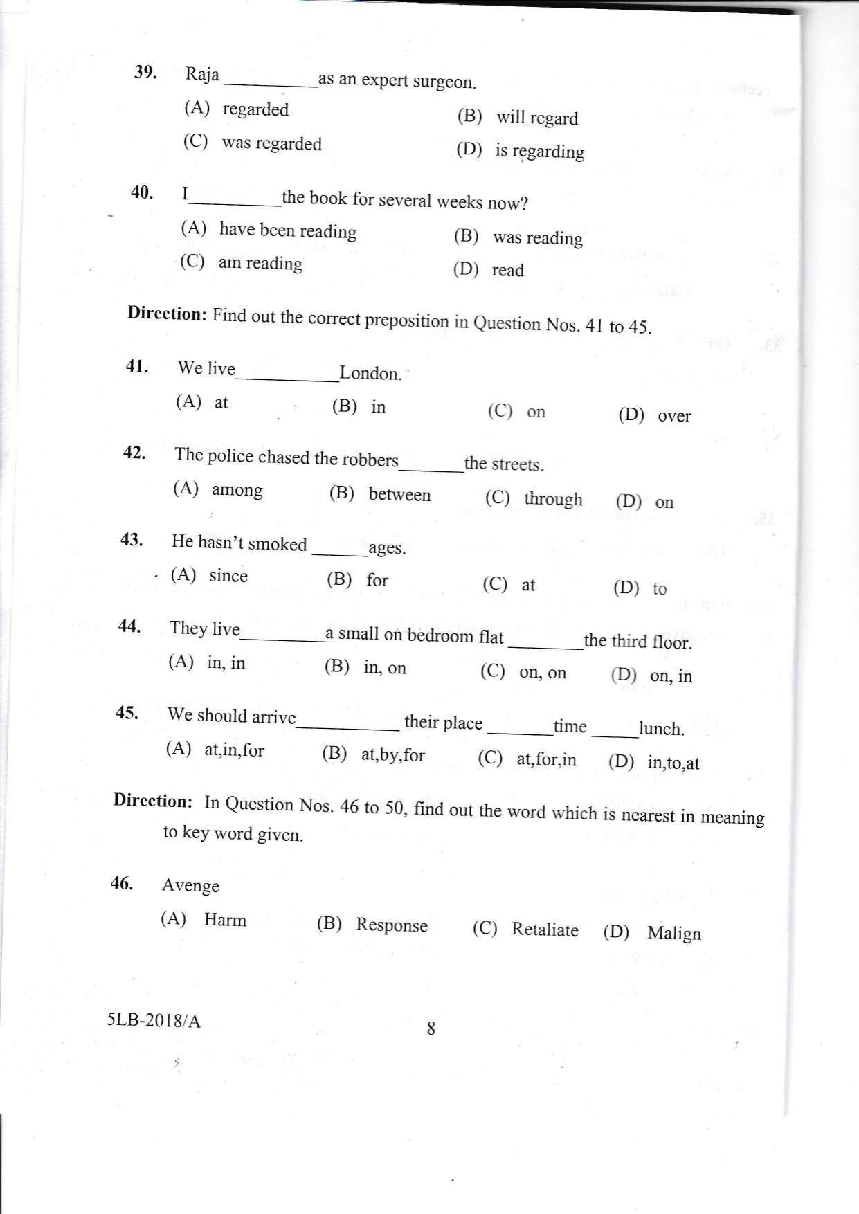 KLEE 5 Year LLB Exam 2018 Question Paper - Page 8