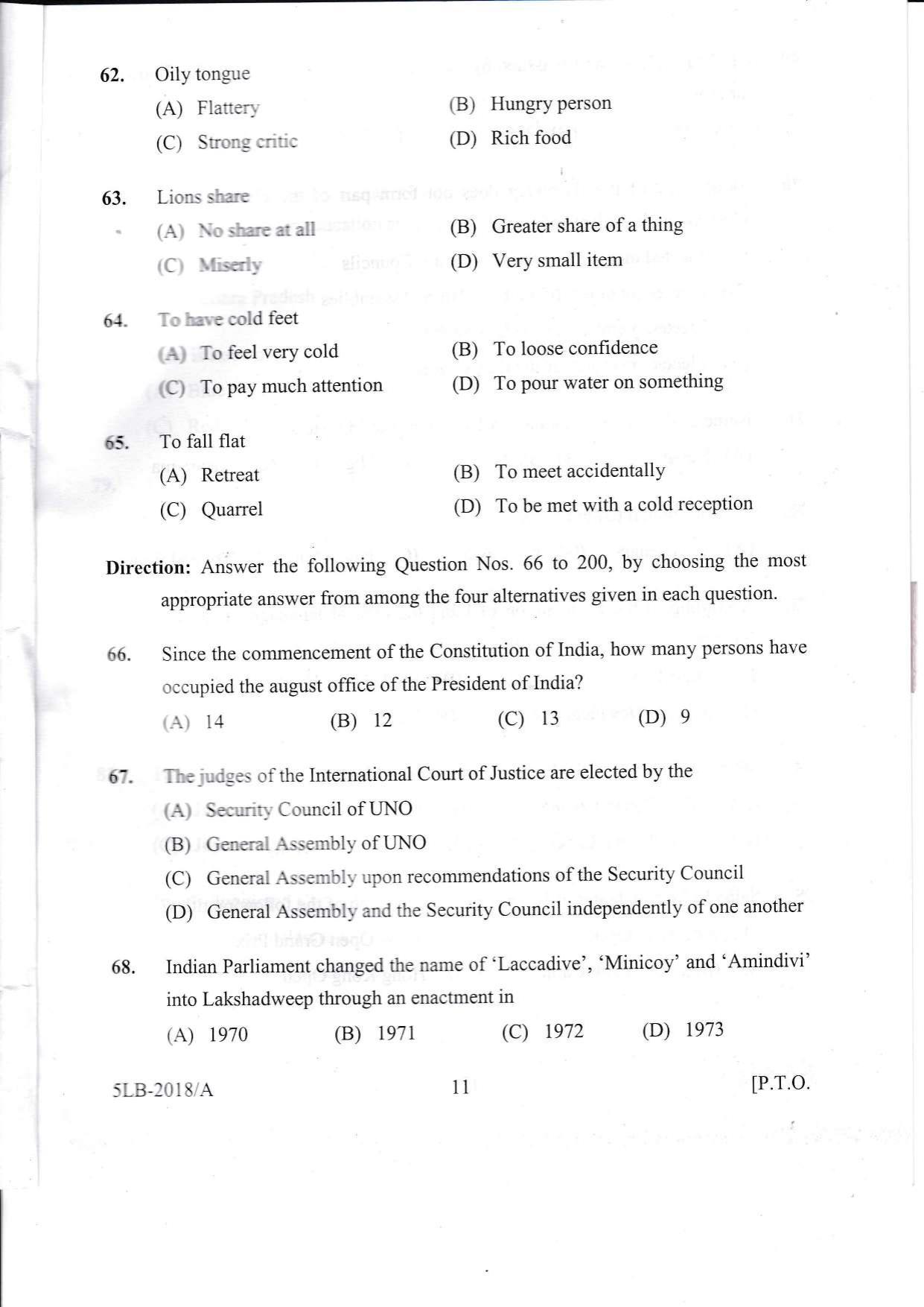 KLEE 5 Year LLB Exam 2018 Question Paper - Page 11