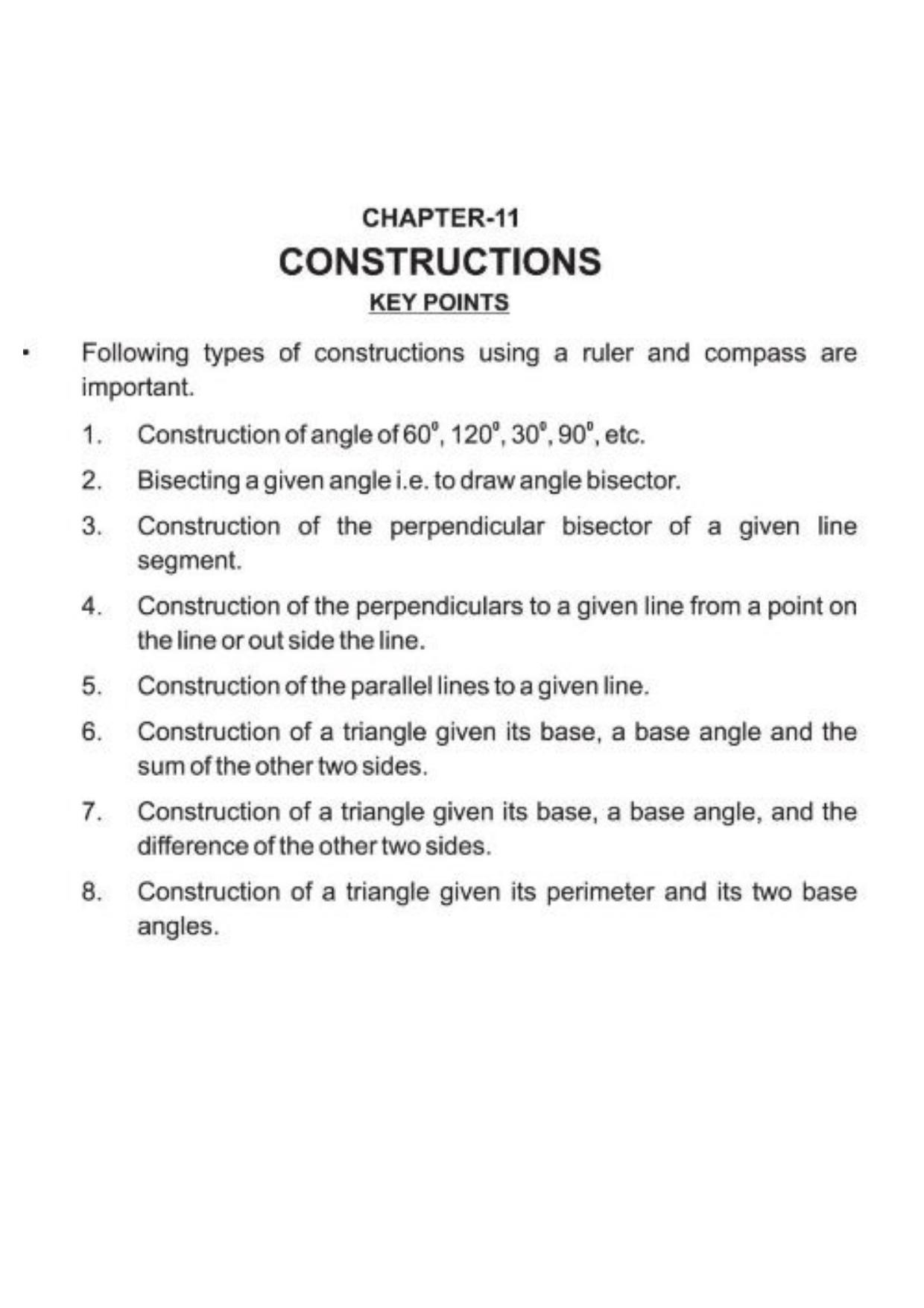 Class 9 Notes, Question & Practice Paper - Mathematics (Topic 11 : Construction) - Page 2