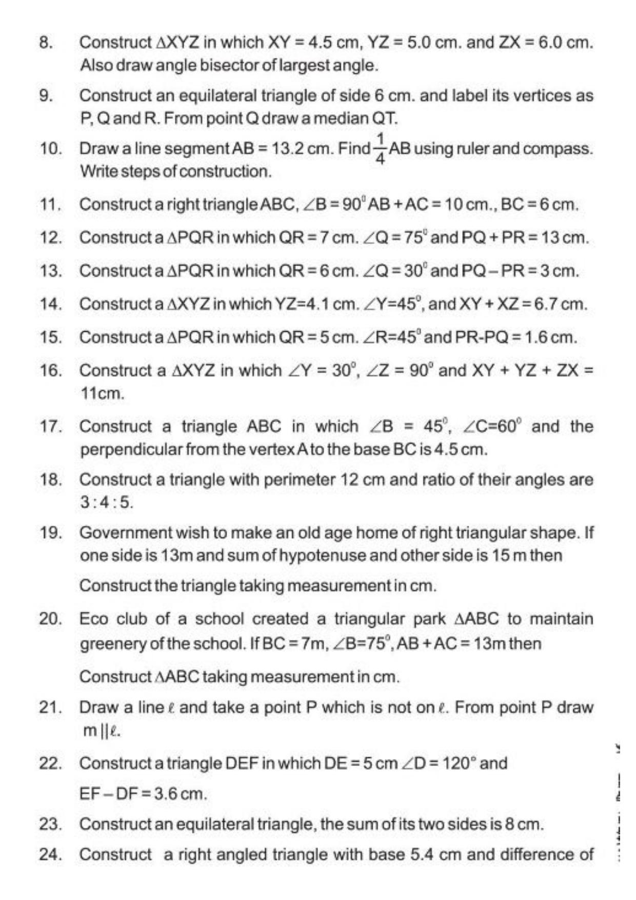 Class 9 Notes, Question & Practice Paper - Mathematics (Topic 11 : Construction) - Page 5