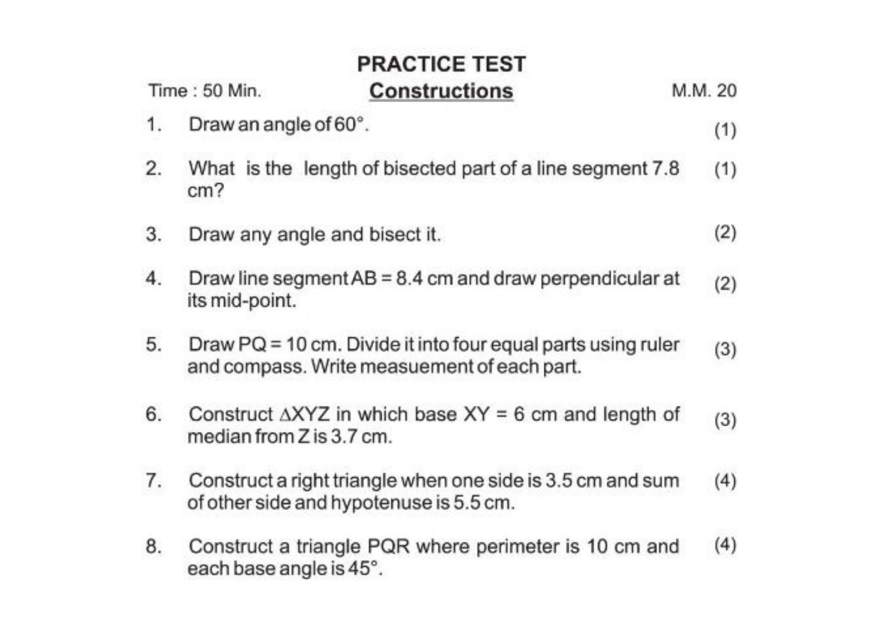 Class 9 Notes, Question & Practice Paper - Mathematics (Topic 11 : Construction) - Page 7
