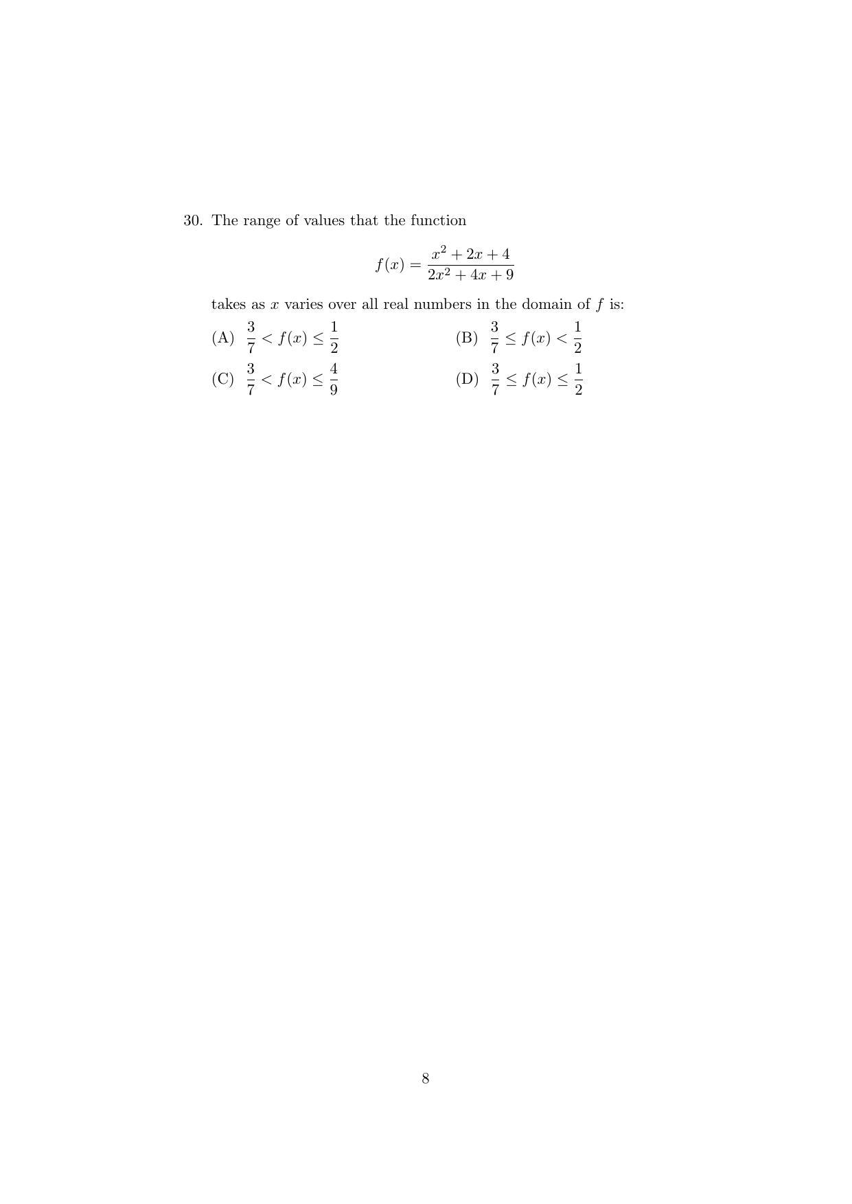 ISI Admission Test B.Stat UGA 2022 Sample Paper - Page 8