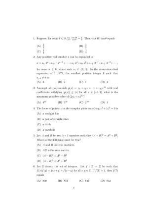 ISI Admission Test B.Stat UGA 2022 Sample Paper