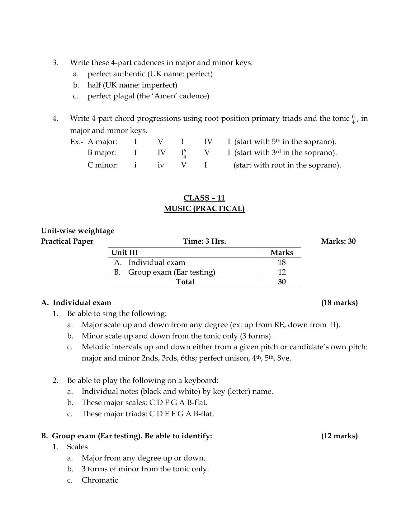 Meghalaya Board Music Syllabus for Class XI & XII  - Page 2