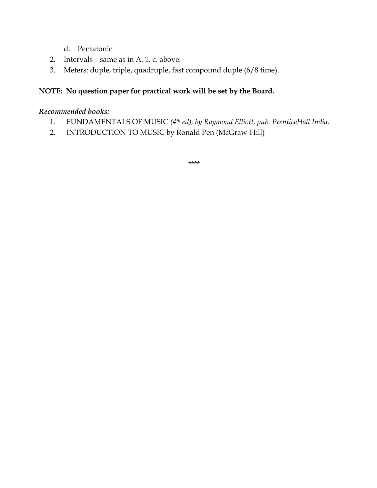 Meghalaya Board Music Syllabus for Class XI & XII  - Page 3