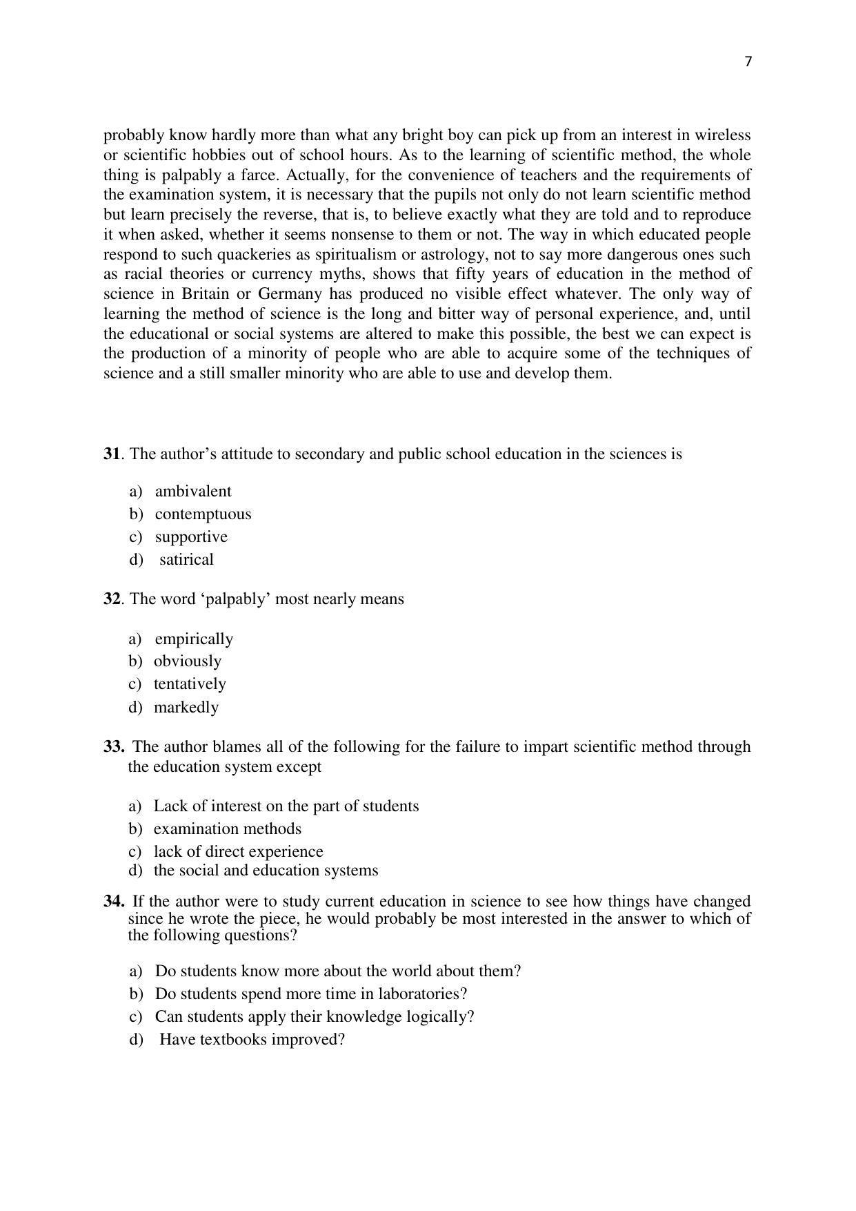 KMAT Question Papers - November 2016 - Page 7