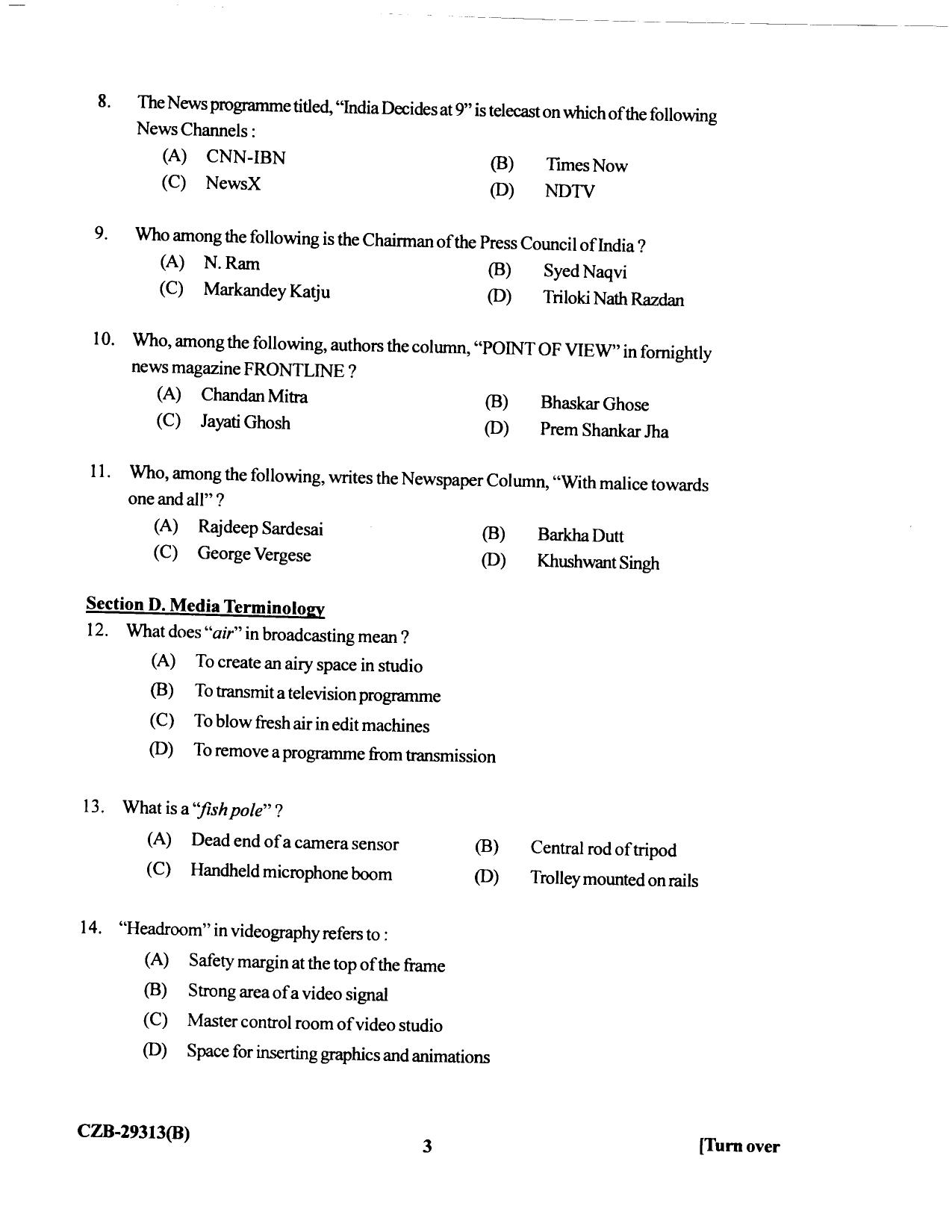 KUET 2023 M.A. Mass Communication & Journalism Question Paper - Page 89