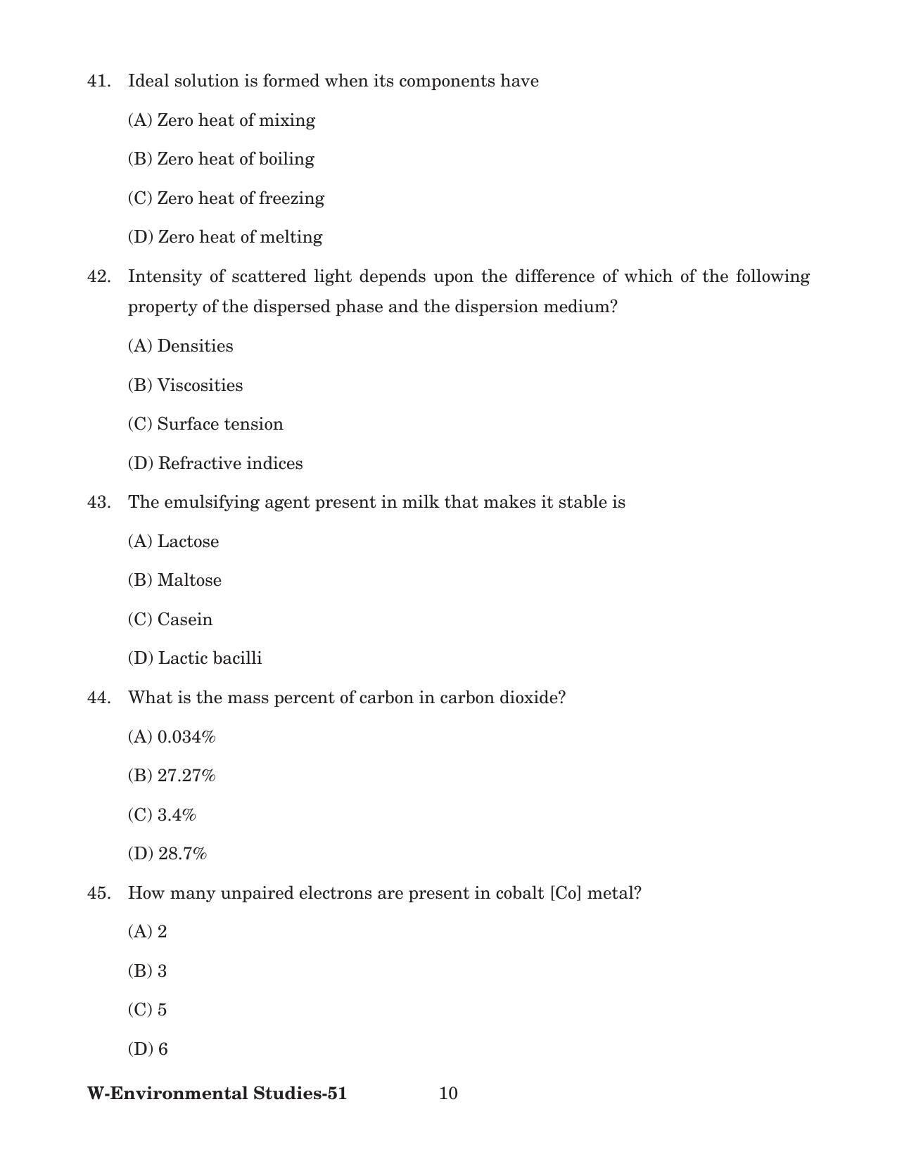 Odisha CPET 2022 ENVIRONMENTAL STUDIES Question Paper - Page 10