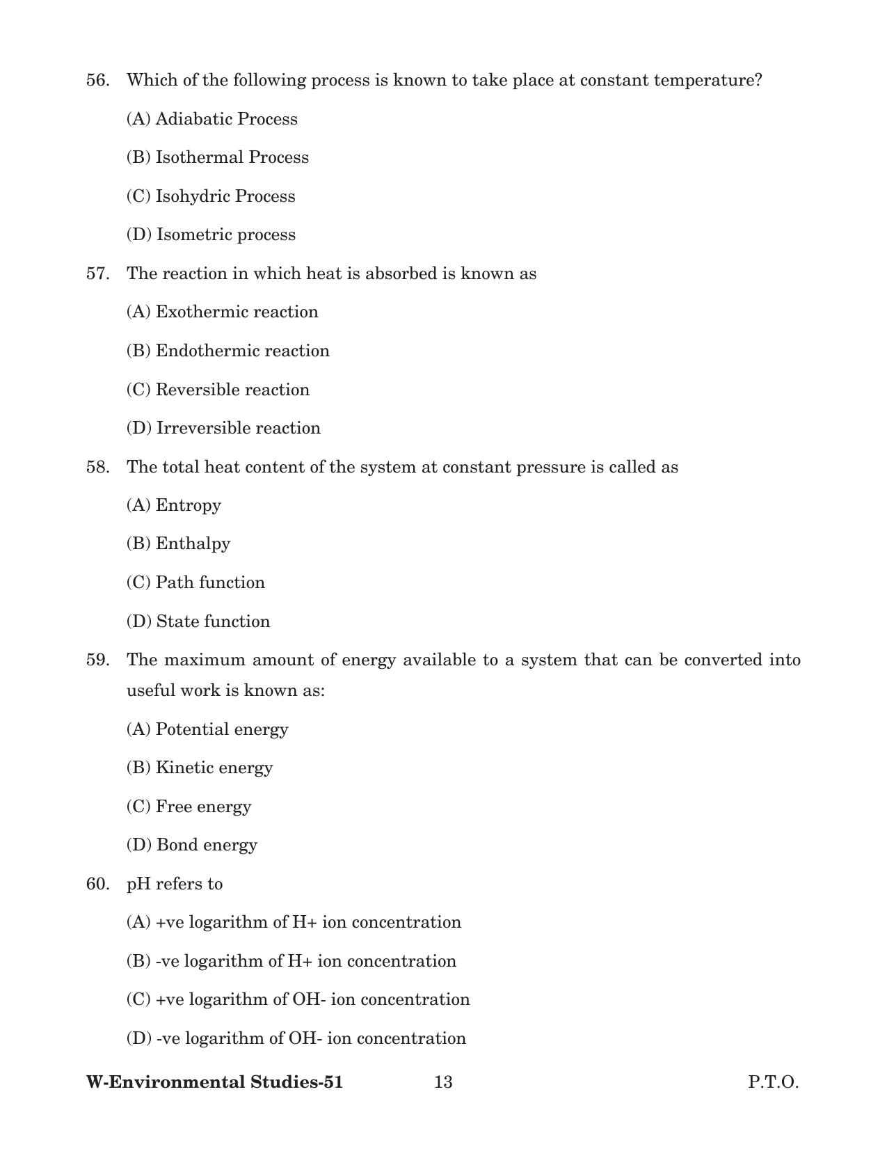 Odisha CPET 2022 ENVIRONMENTAL STUDIES Question Paper - Page 13
