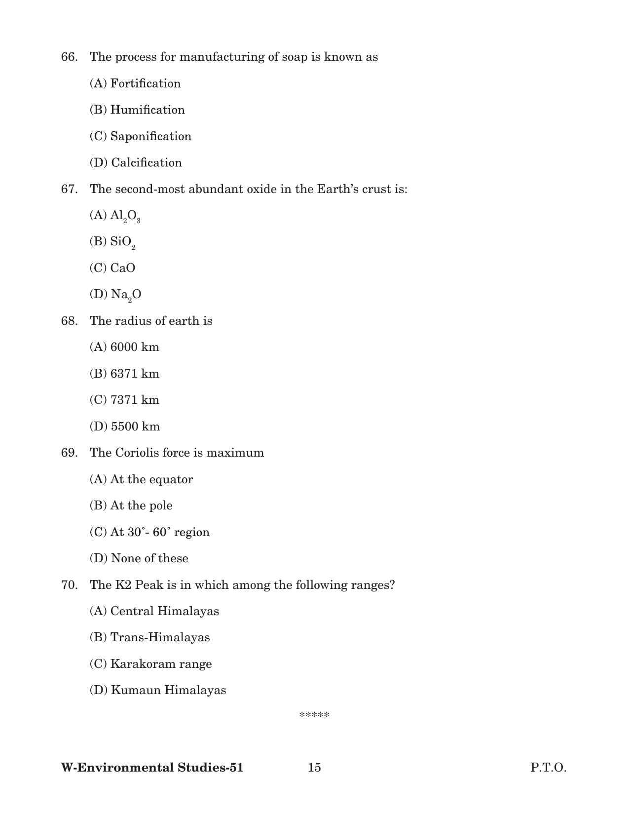 Odisha CPET 2022 ENVIRONMENTAL STUDIES Question Paper - Page 15