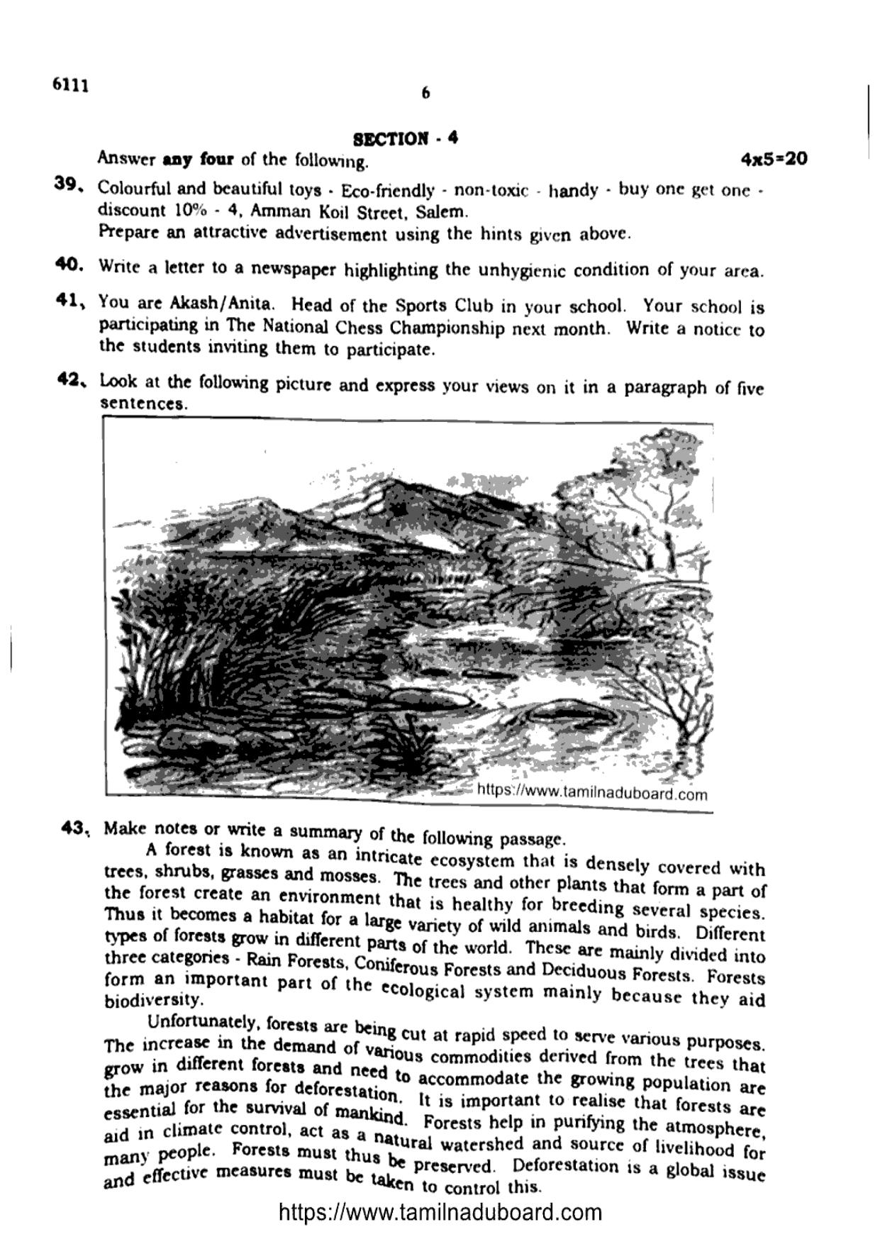 TN Class 10 English-6111 Question Papers May 2022 - Page 6
