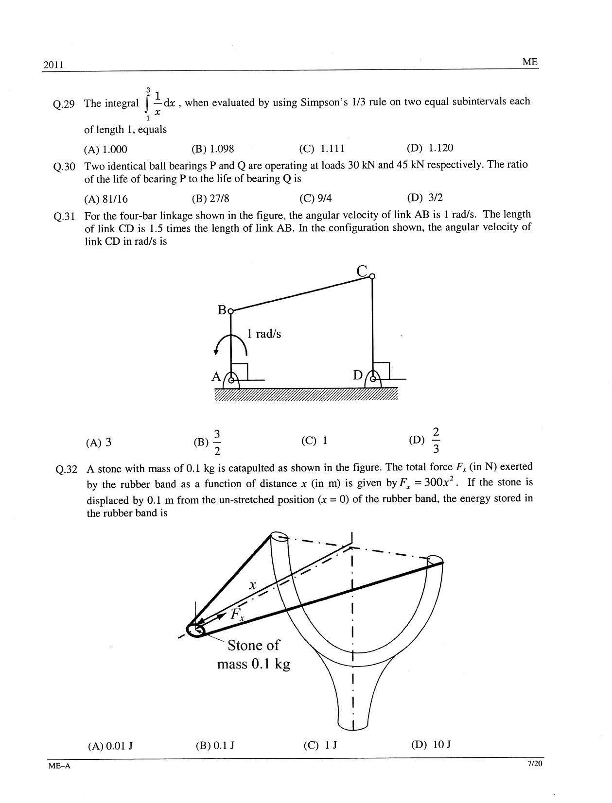 GATE 2011 Mechanical Engineering (ME) Question Paper with Answer Key - Page 7