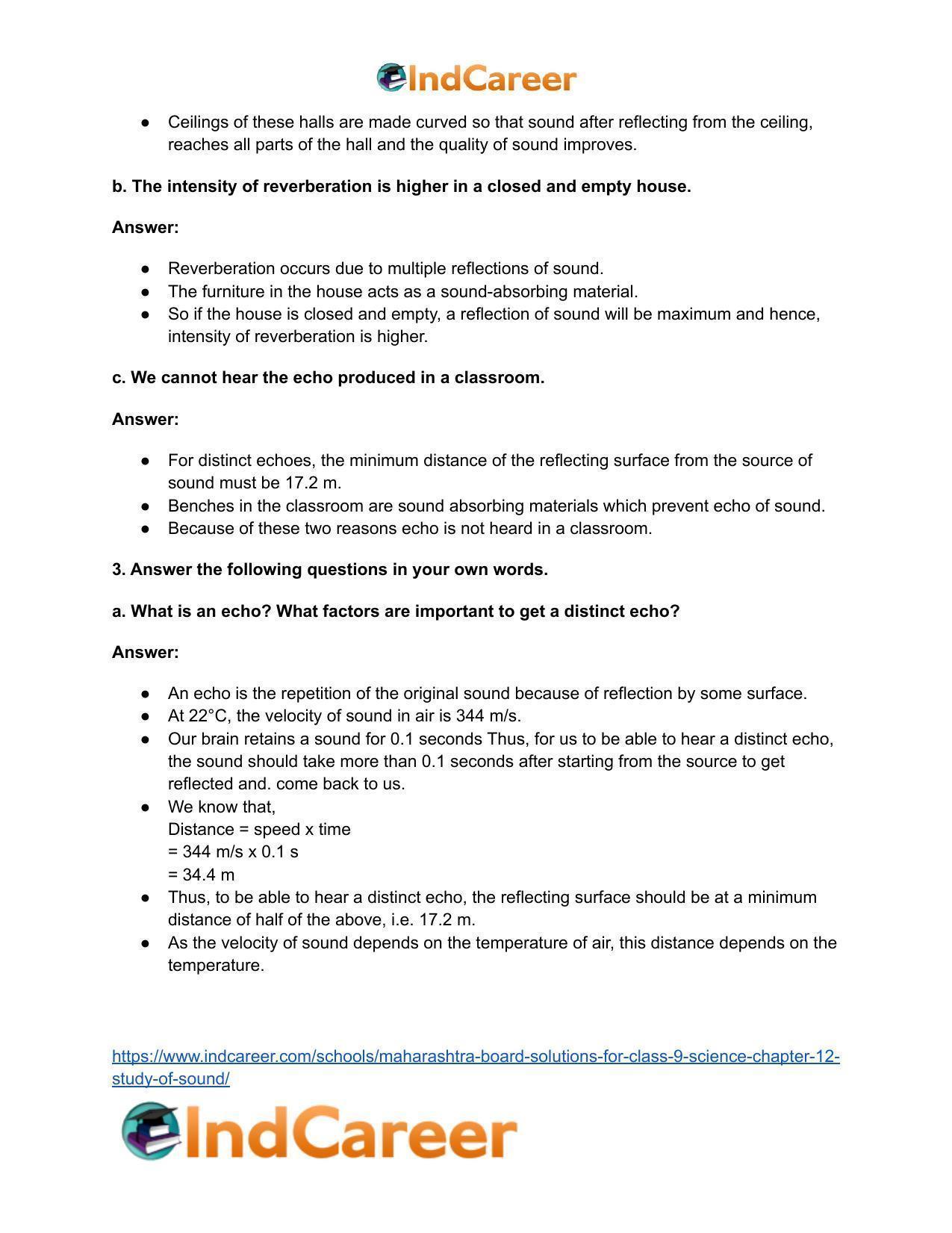 Maharashtra Board Solutions for Class 9- Science: Chapter 12- Study of Sound - Page 3
