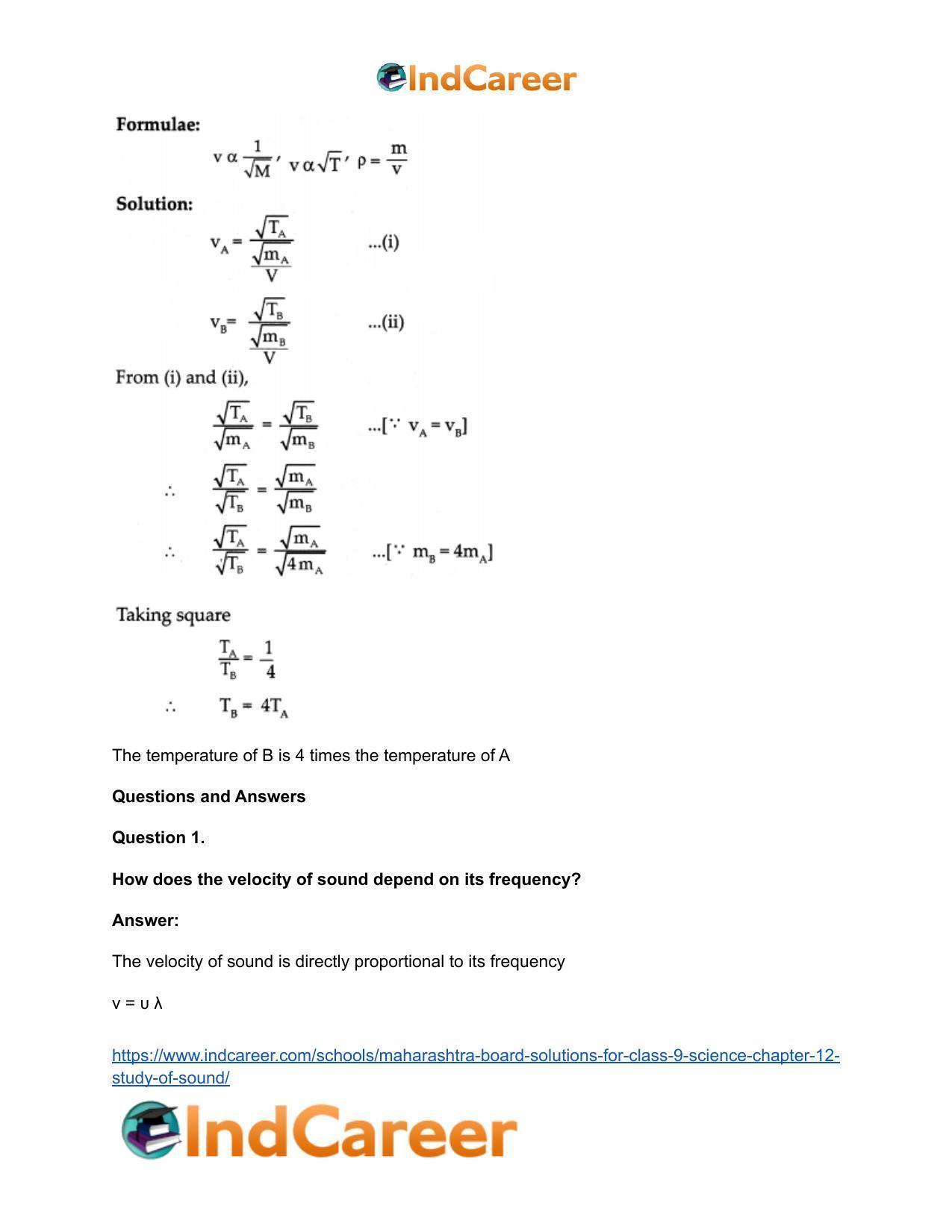 Maharashtra Board Solutions for Class 9- Science: Chapter 12- Study of Sound - Page 8