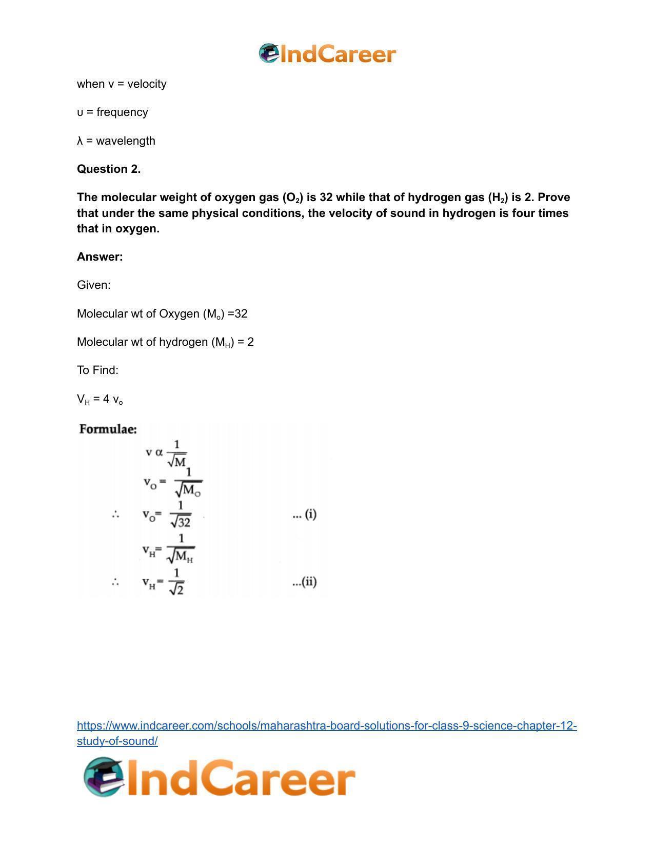Maharashtra Board Solutions for Class 9- Science: Chapter 12- Study of Sound - Page 9
