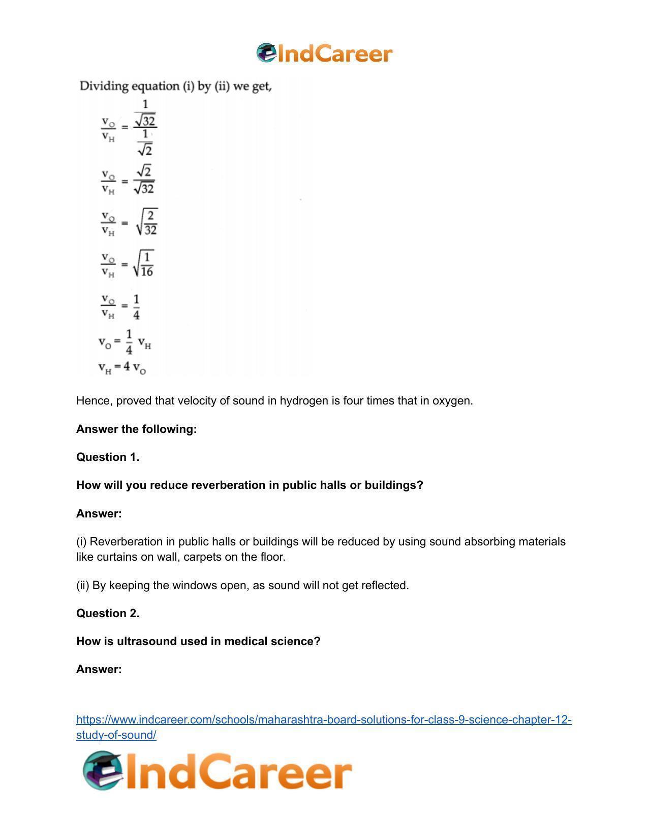 Maharashtra Board Solutions for Class 9- Science: Chapter 12- Study of Sound - Page 10