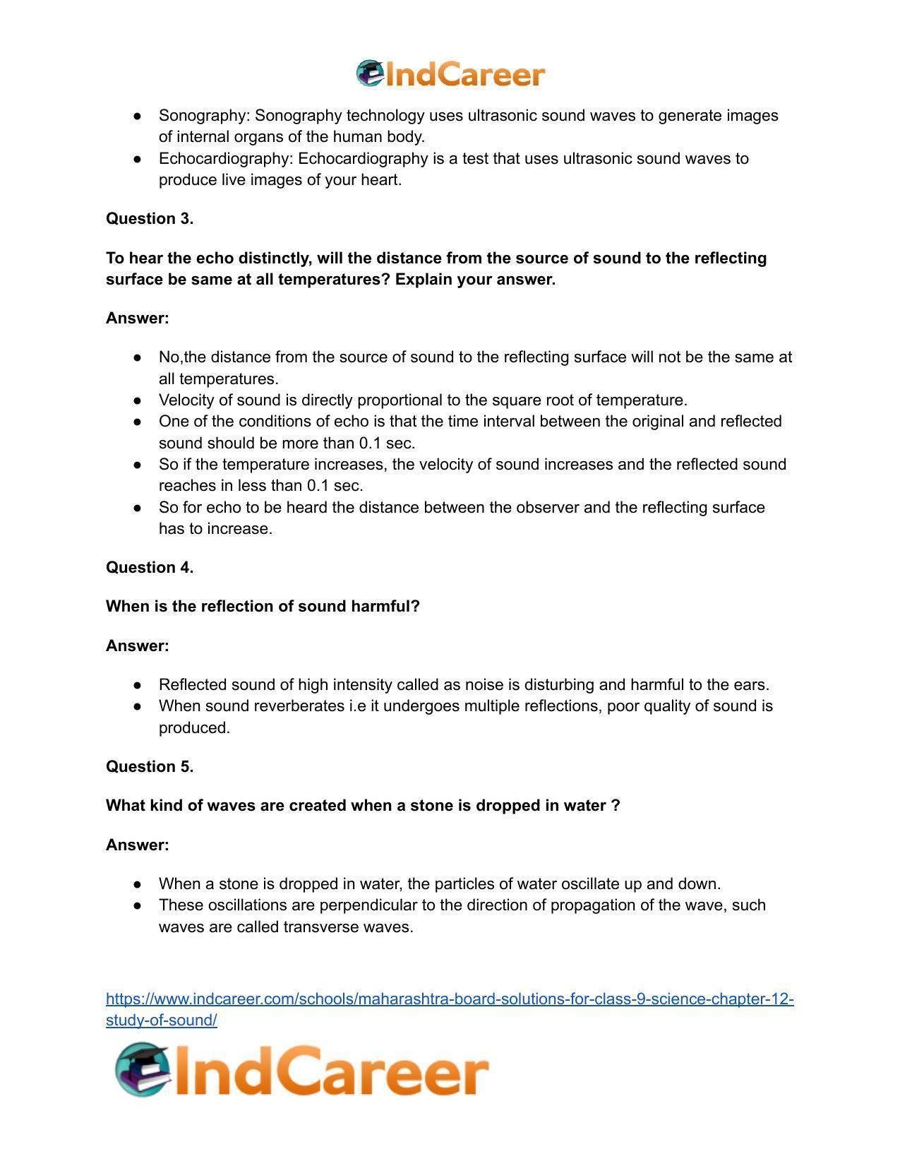 Maharashtra Board Solutions for Class 9- Science: Chapter 12- Study of Sound - Page 11