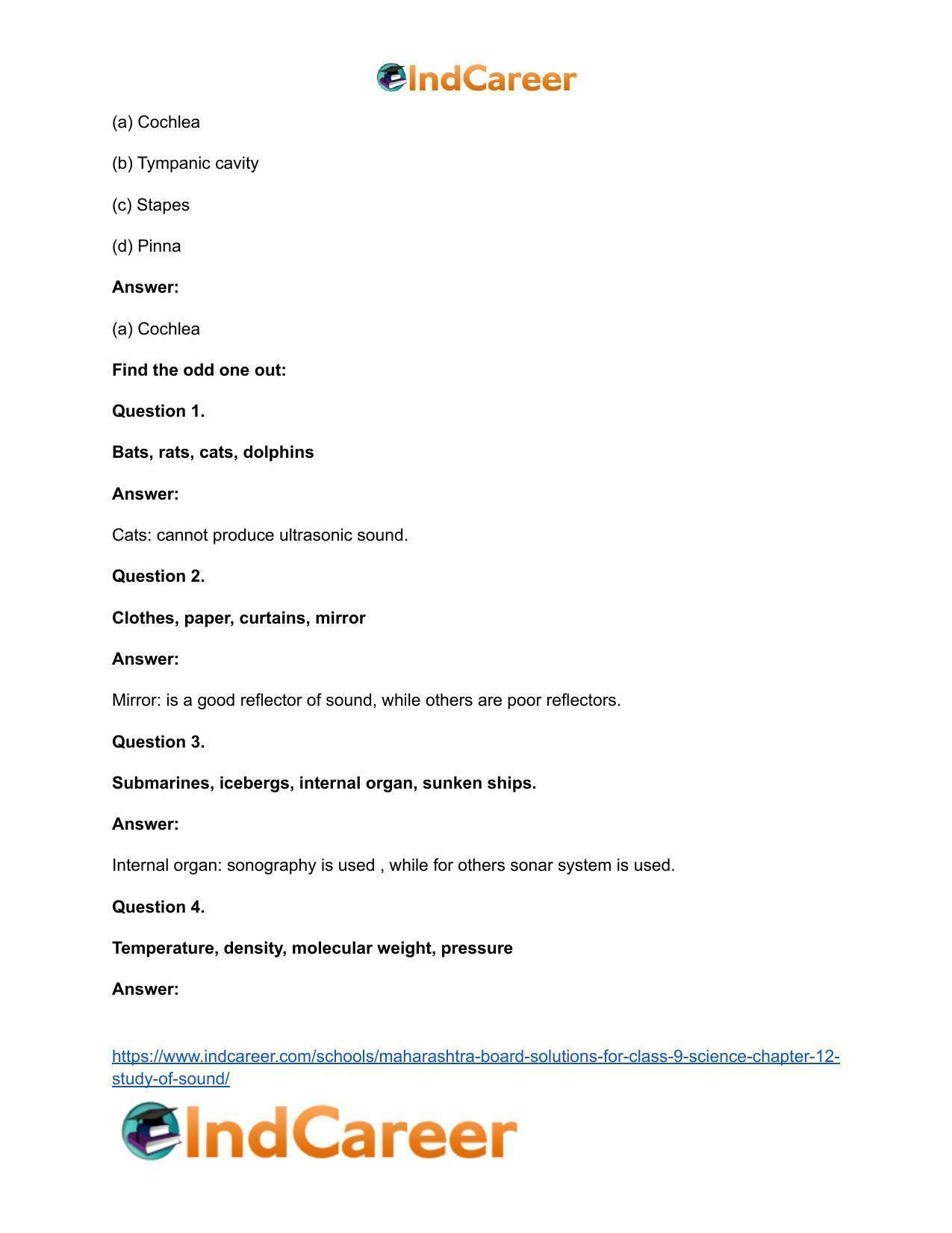 Maharashtra Board Solutions for Class 9- Science: Chapter 12- Study of Sound - Page 18